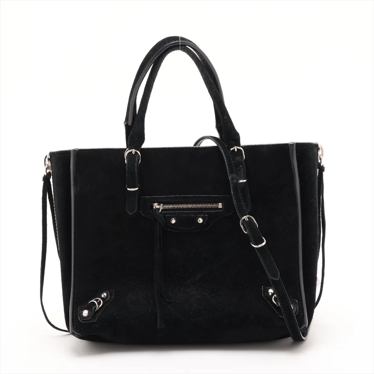 The Paper Mini 357333 Suede 2-Way Handbag Black