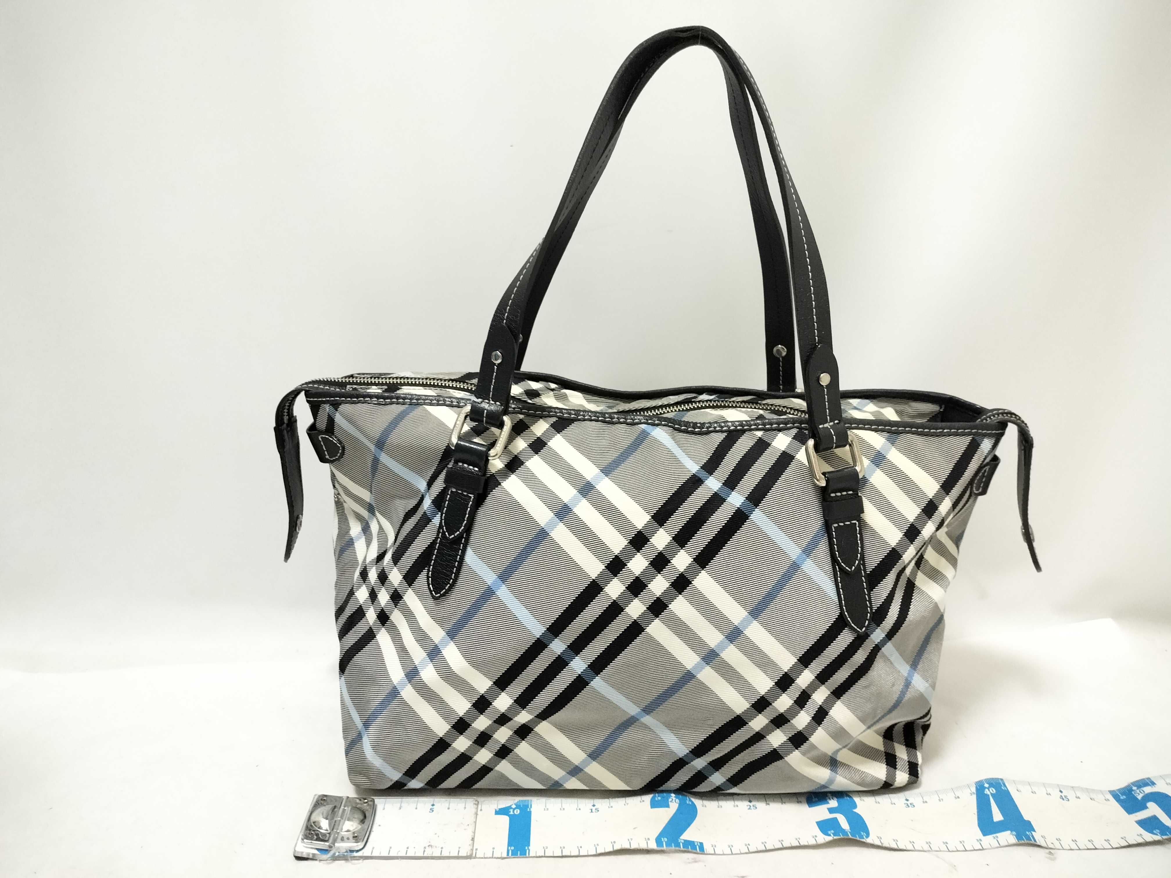 Blue Label Nova Check Leather Tote Bag — view 2