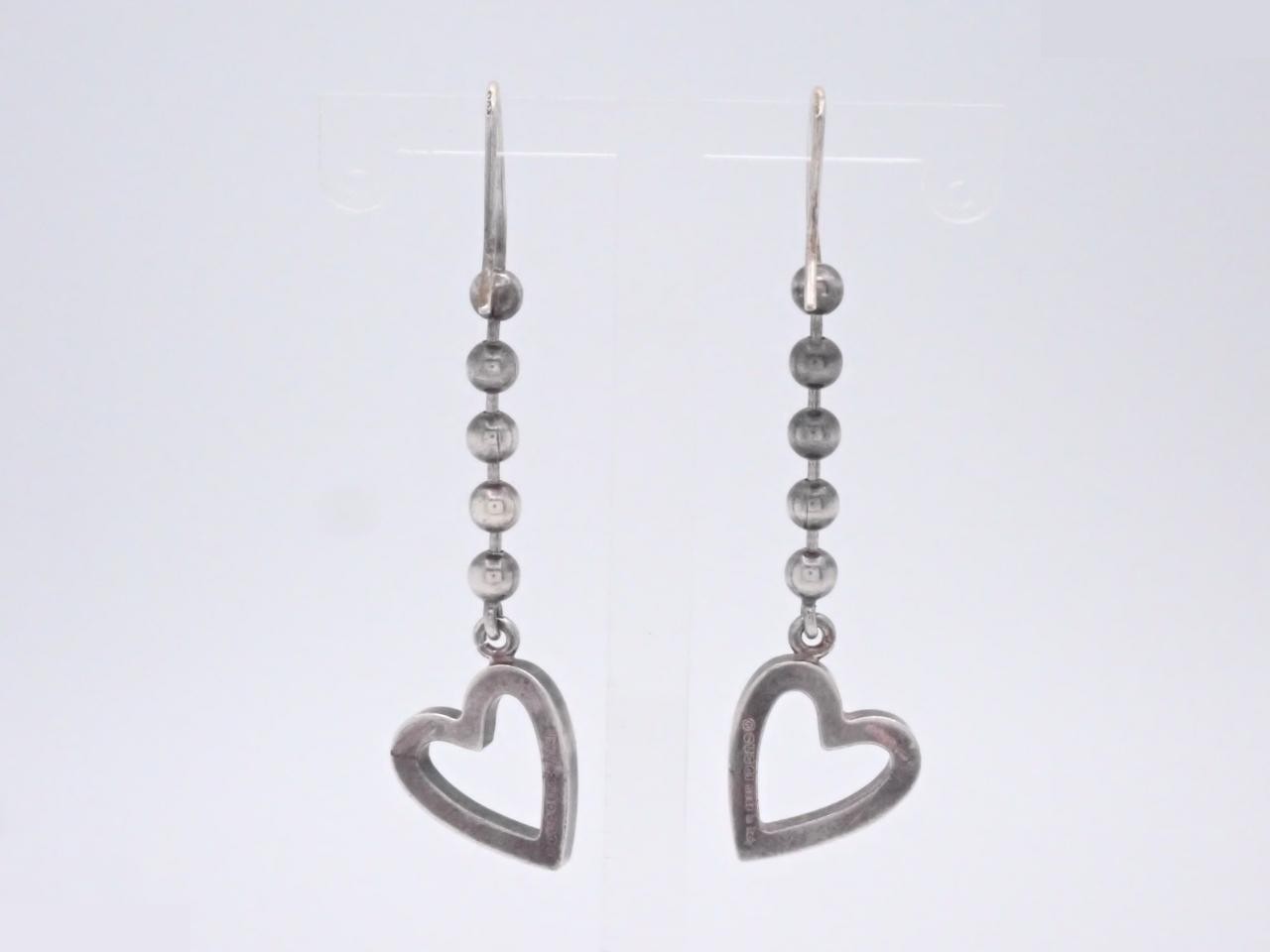 Ag925/7.2g Heart Motif Earrings — view 2