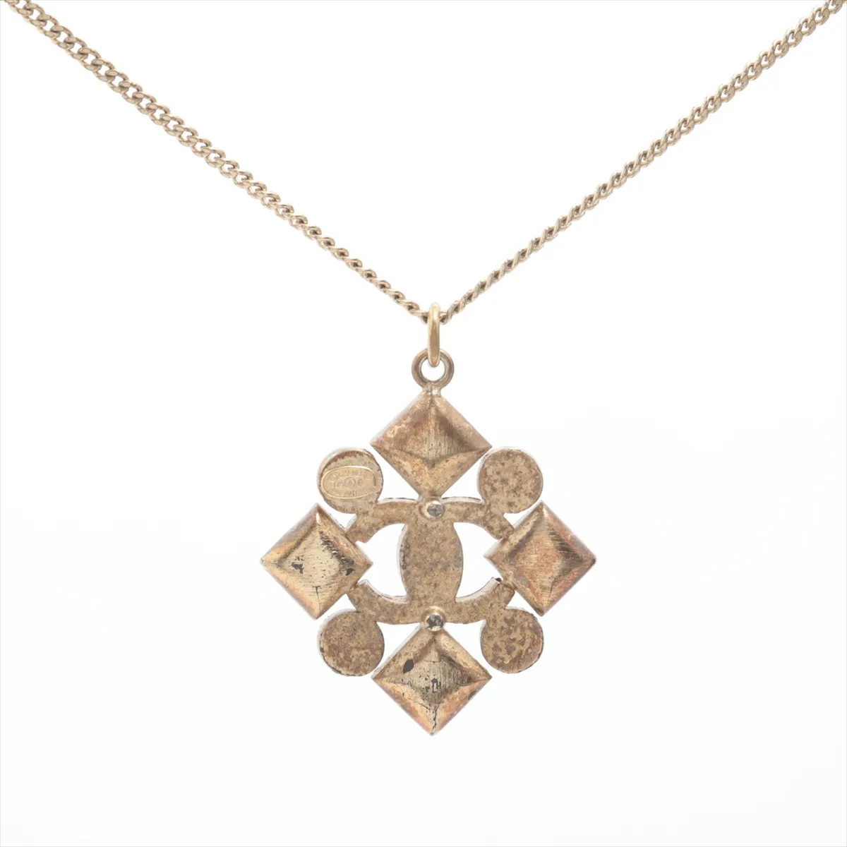 Coco Mark 05P Necklace, GP x Rhinestone, Gold. Shows — view 2