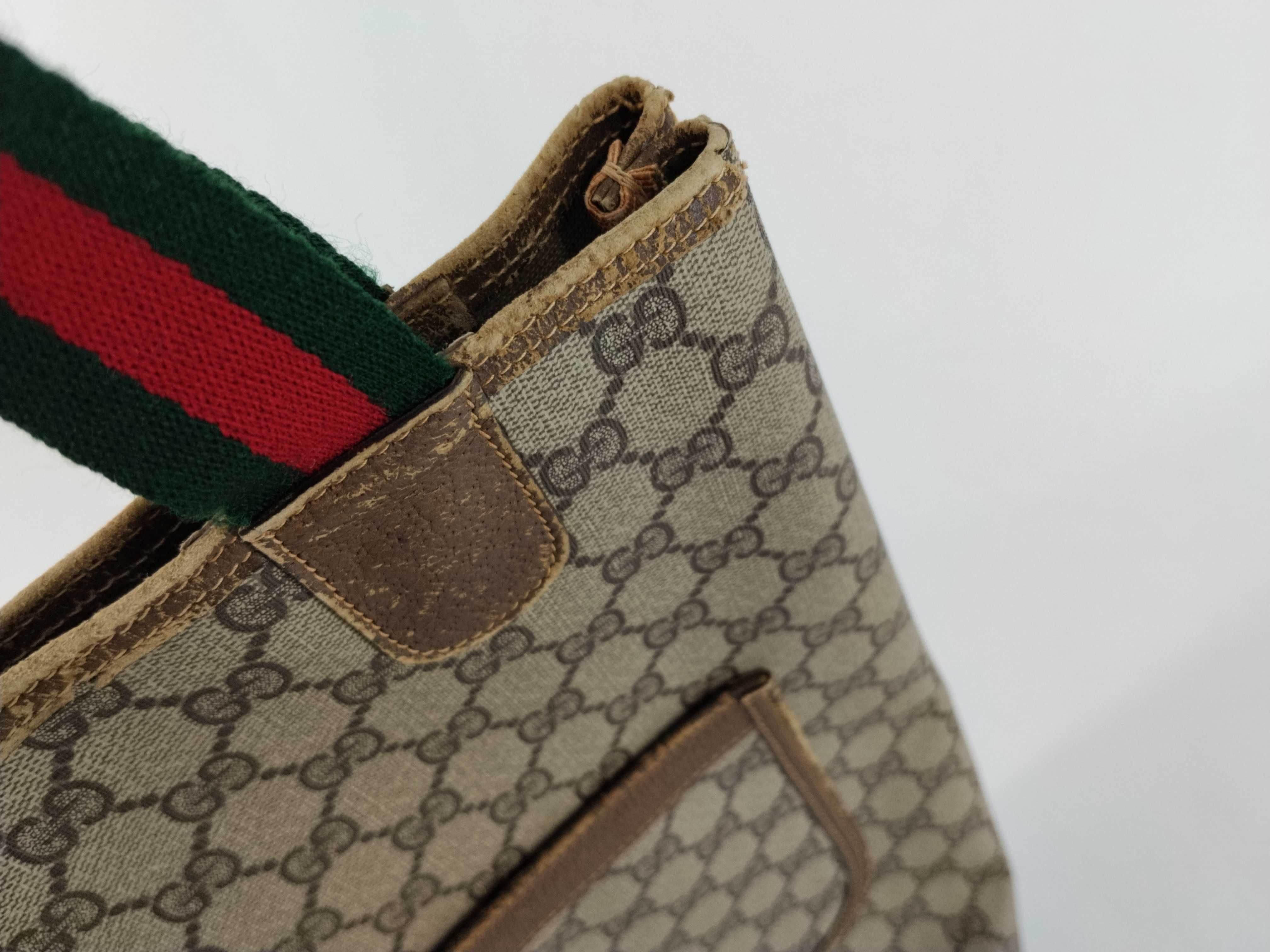 GG Supreme Gucci 40 02 003 GG Supreme Sherry Line Tote Bag Brown Tote Bag — view 9