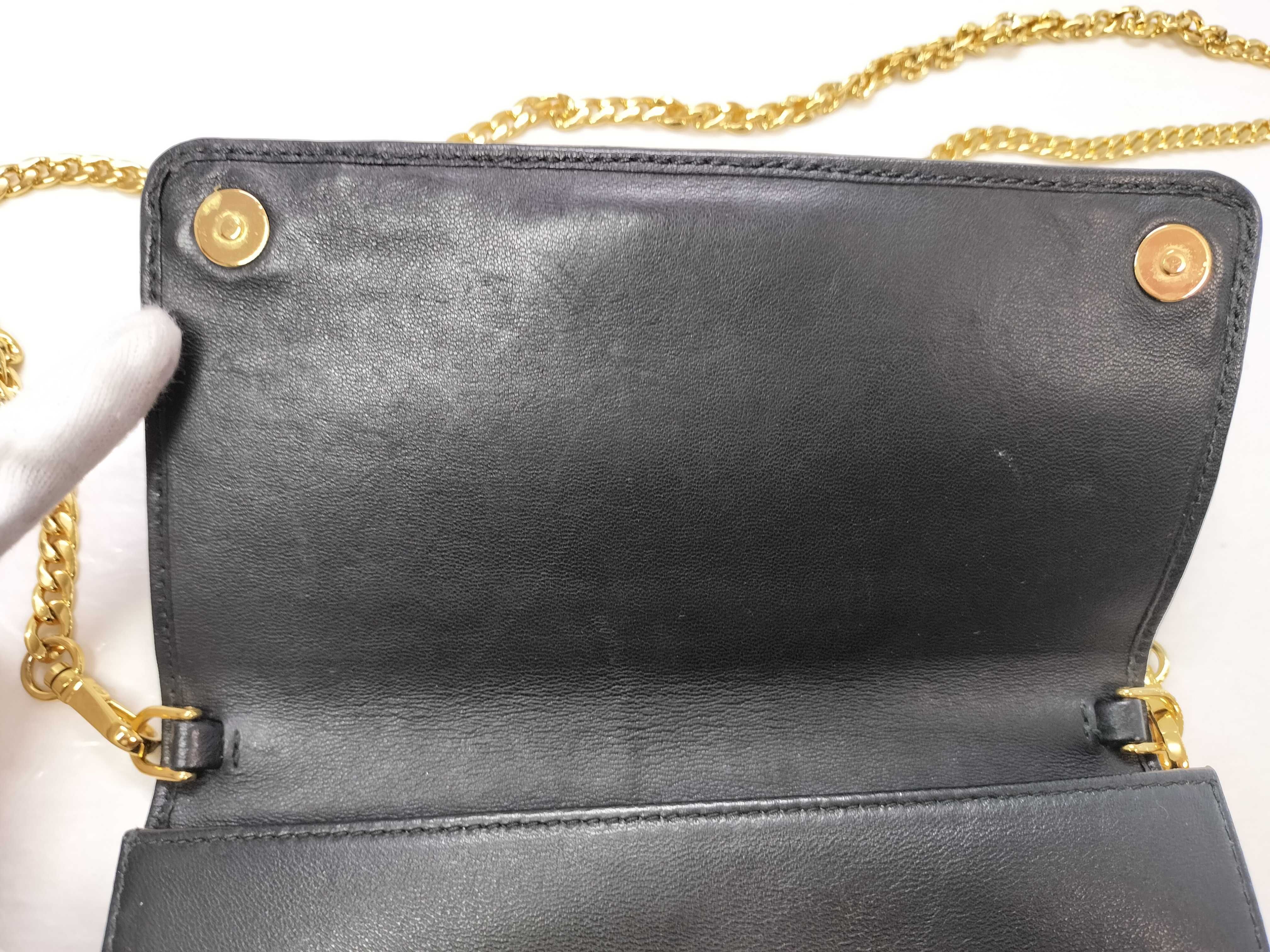 KR- Matelasse Leather Chain Wallet Black Shoulder Bag — view 11