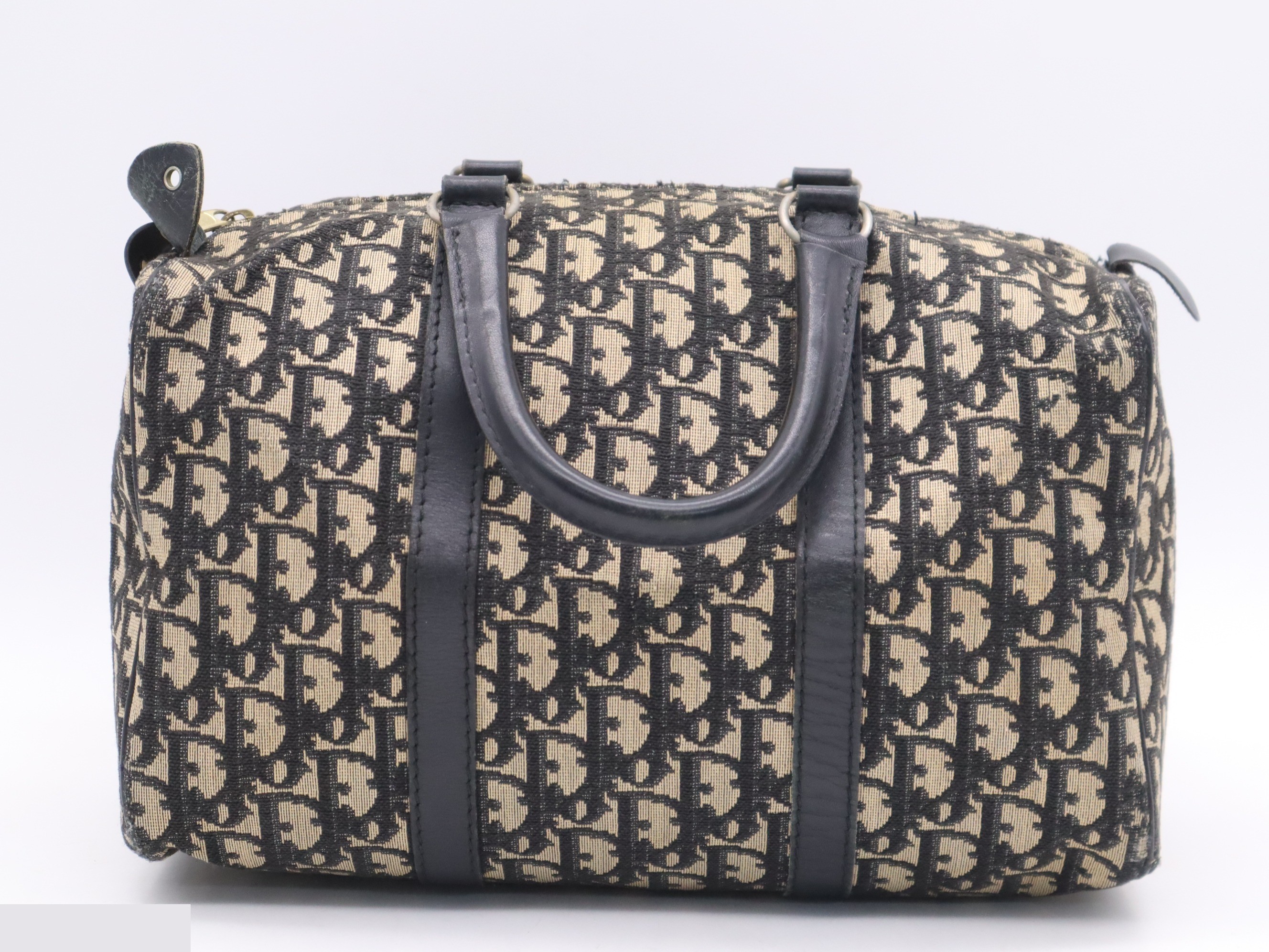 Canvas and leather Trotter Boston bag, beige, gold hardware. — view 2