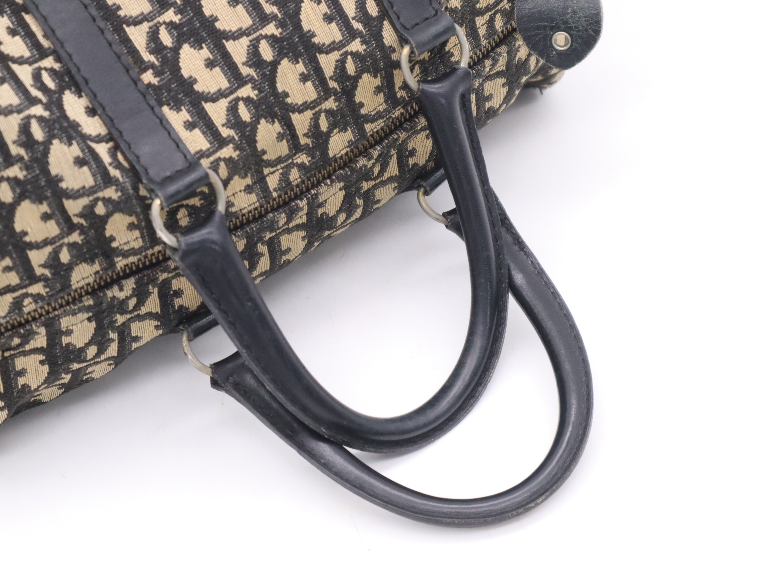Canvas and leather Trotter Boston bag, beige, gold hardware. — view 6