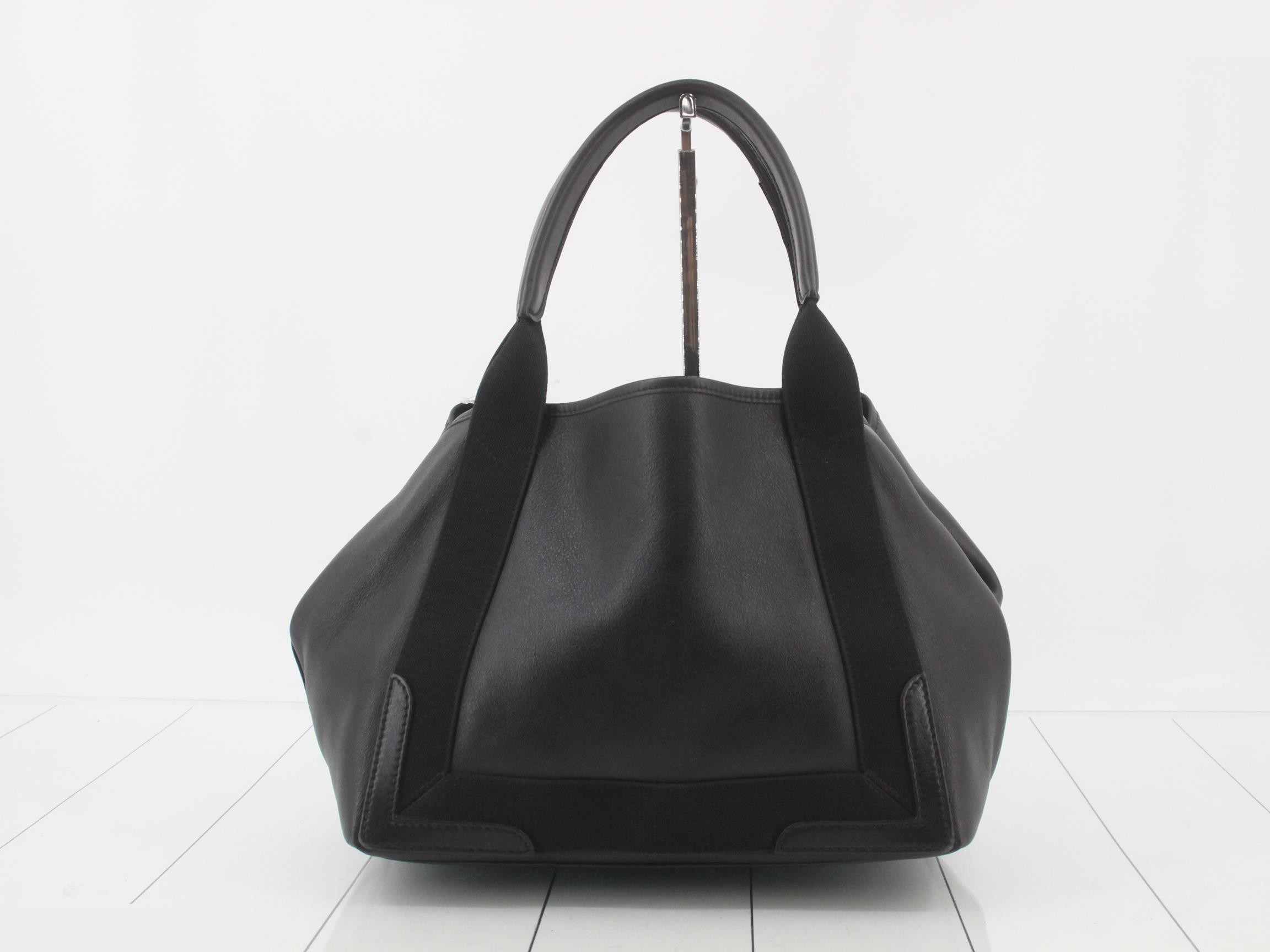 Navy Cabas Leather Handbag — view 2