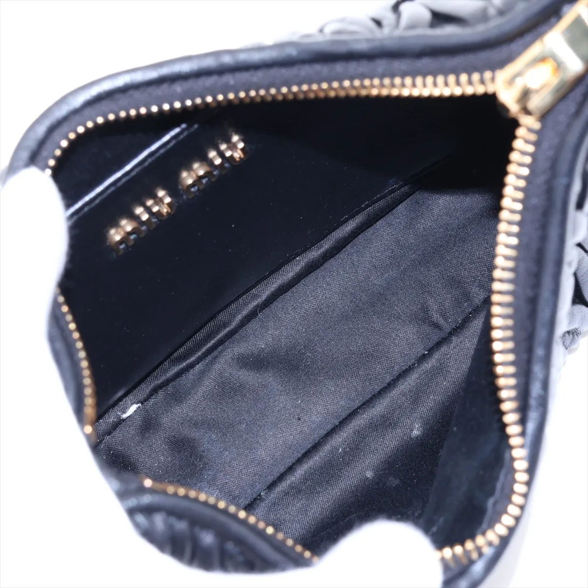 Matelassé Leather 2-Way Shoulder Bag, Black — view 8