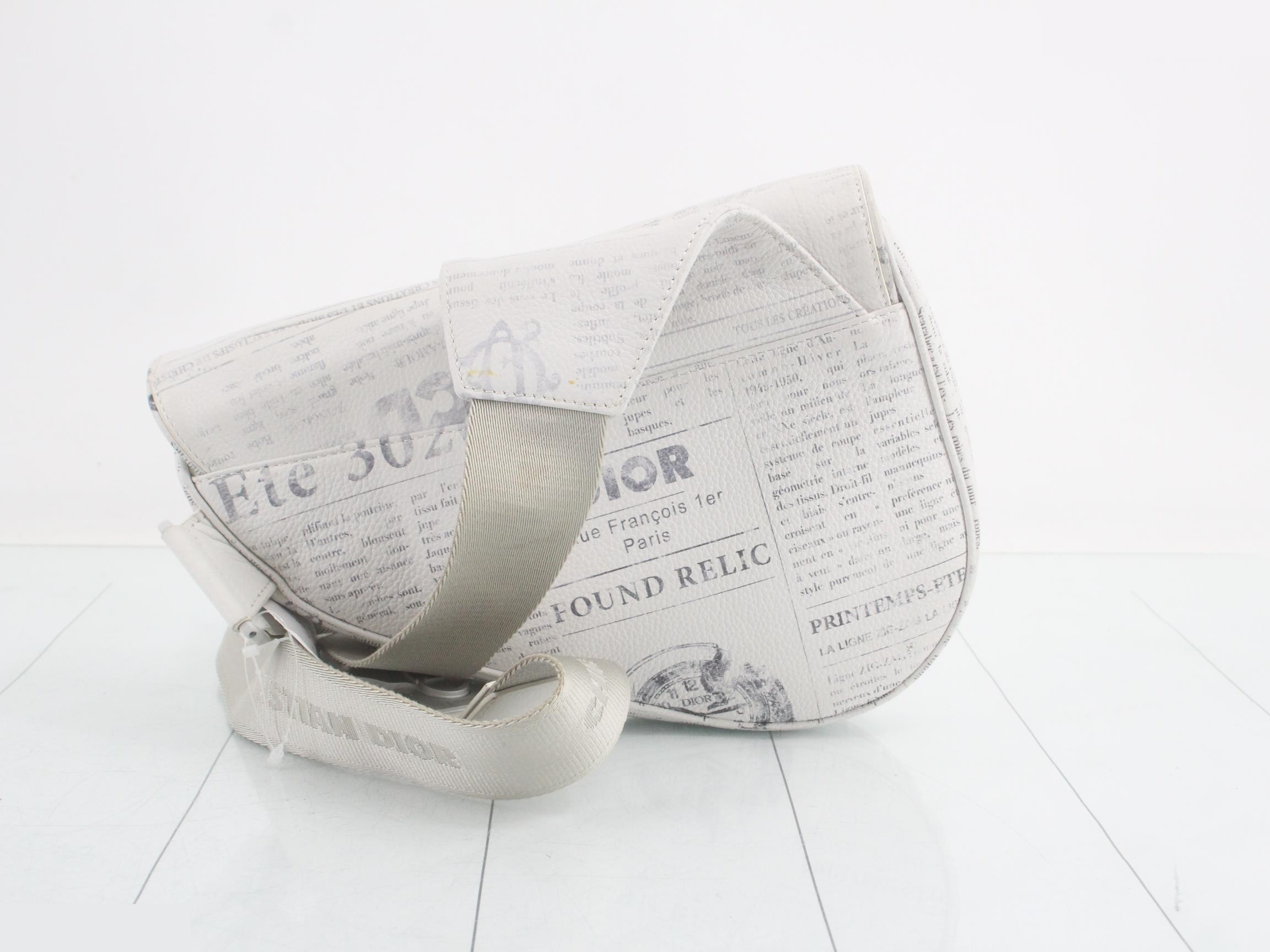Daniel Arsham Collaboration Leather Saddle Bag Newspaper — view 2