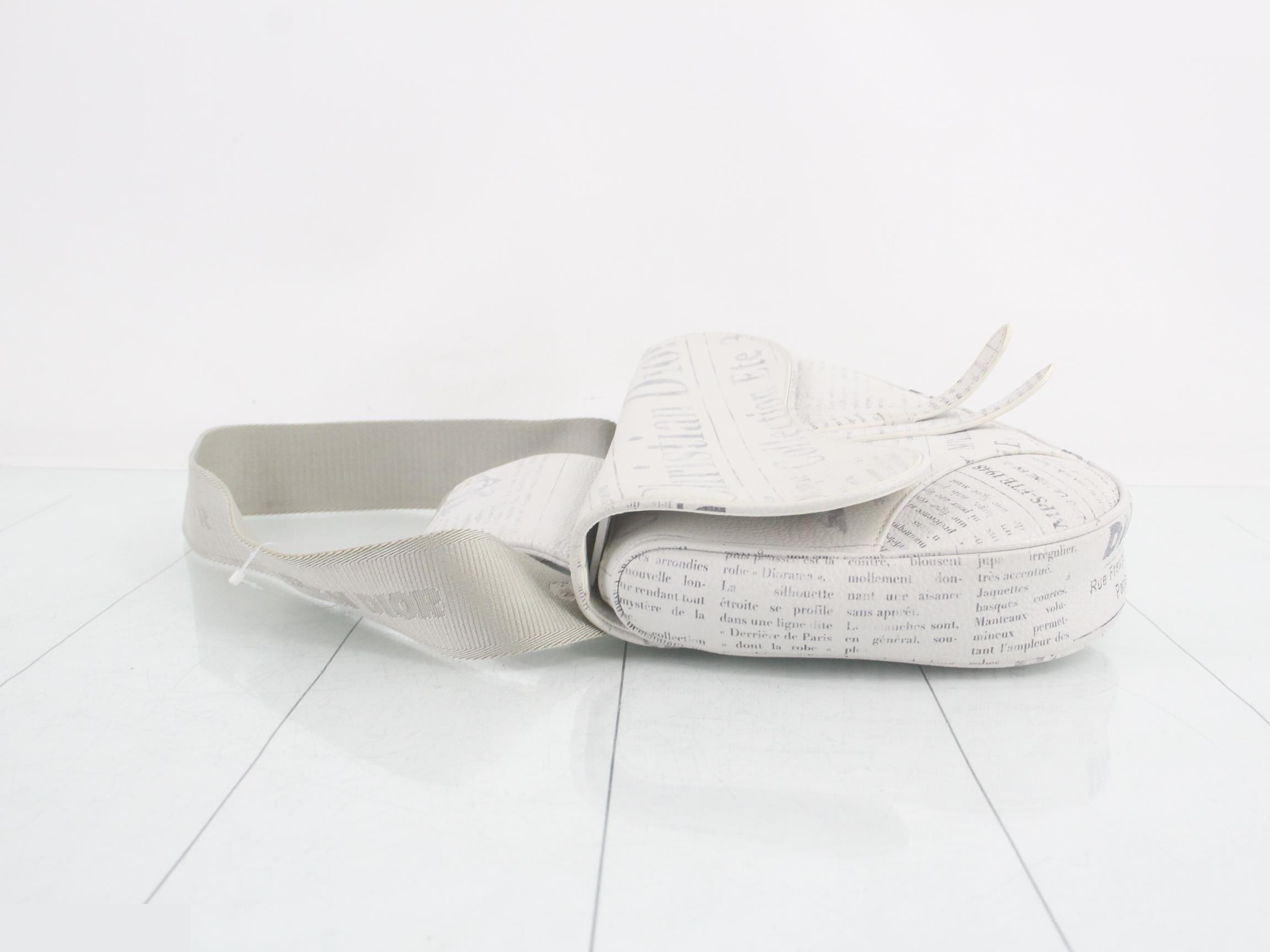 Daniel Arsham Collaboration Leather Saddle Bag Newspaper — view 4