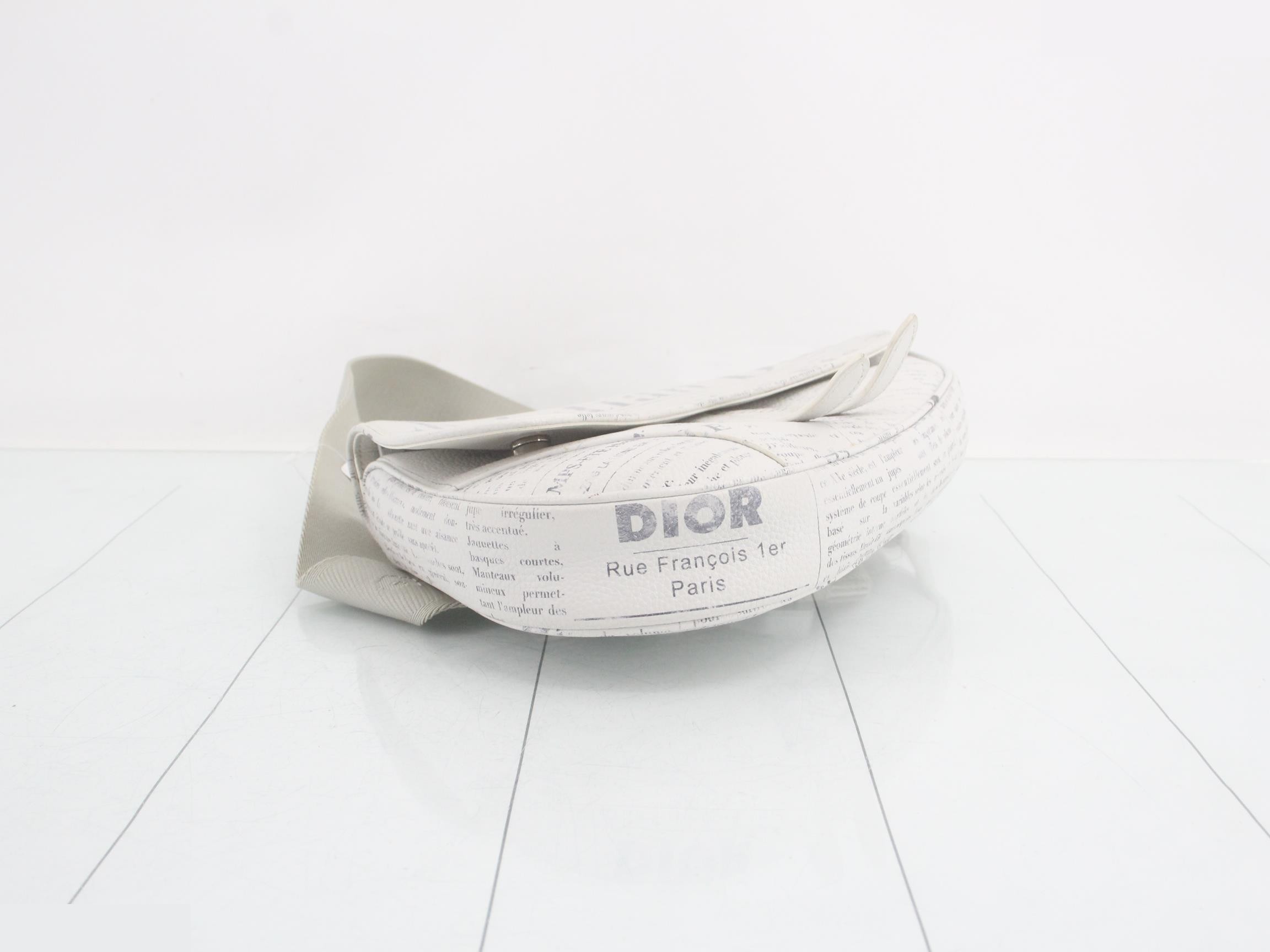 Daniel Arsham Collaboration Leather Saddle Bag Newspaper — view 5