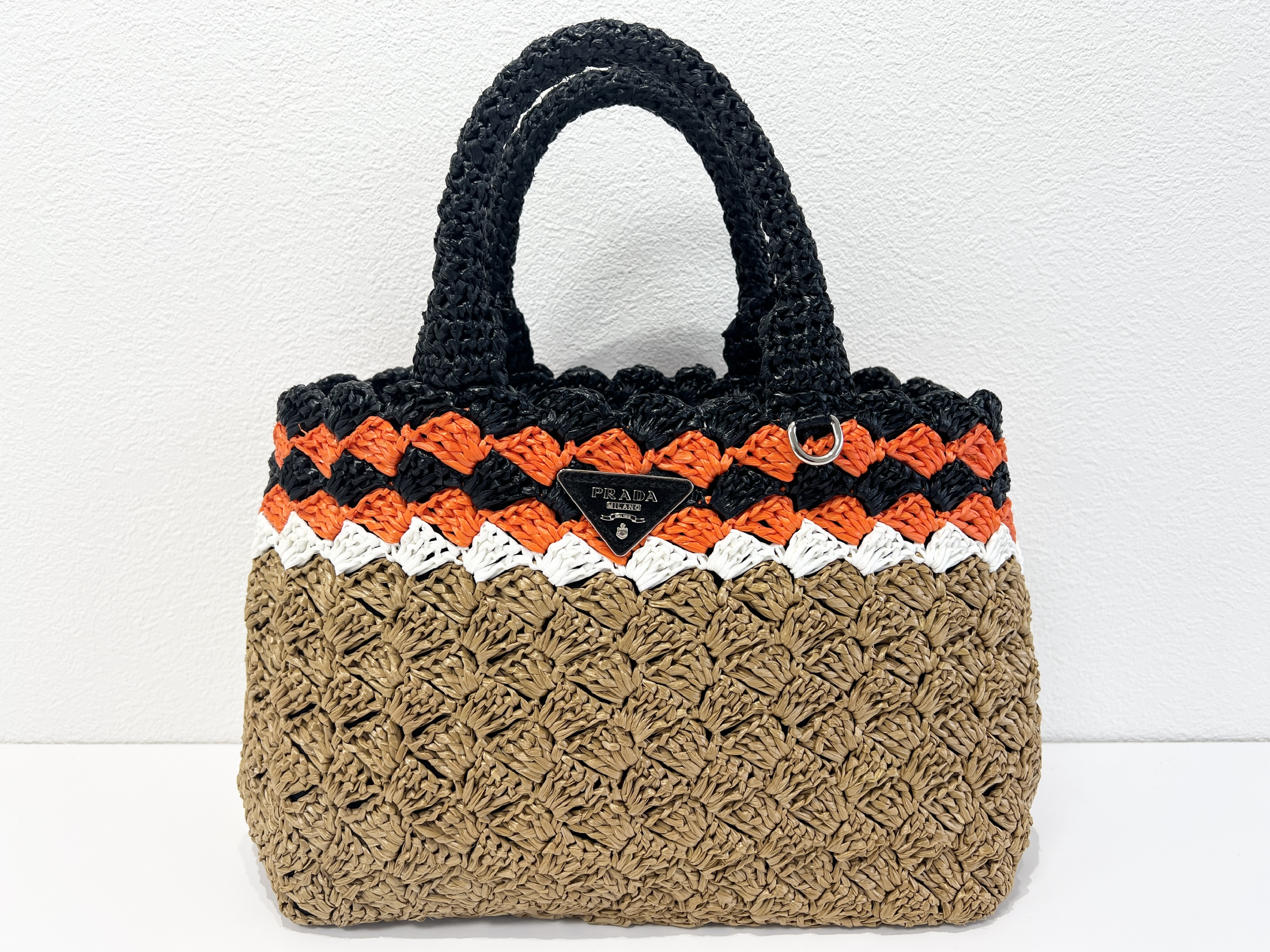 Canapa Raffia Straw Triangle Logo 2-way Handbag Tote Bag Shoulder Bag Handbag — view 2