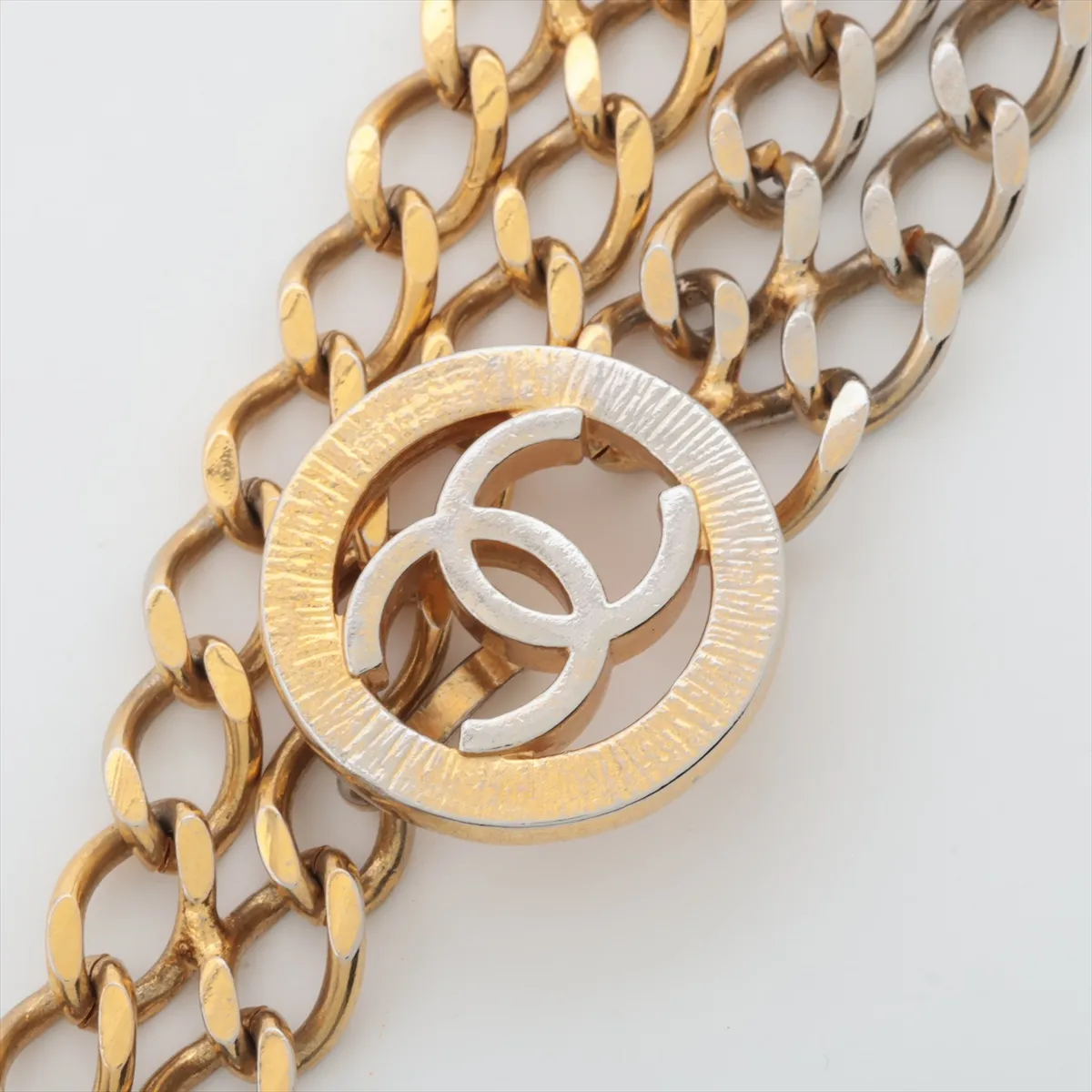 Coco Mark Chain Belt, GP Gold. Shows signs of wear, including — view 2
