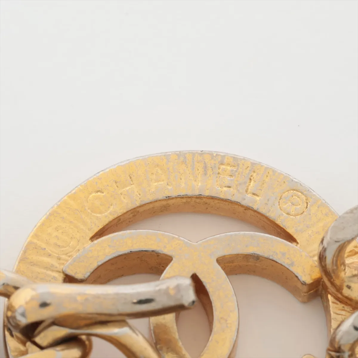Coco Mark Chain Belt, GP Gold. Shows signs of wear, including — view 5