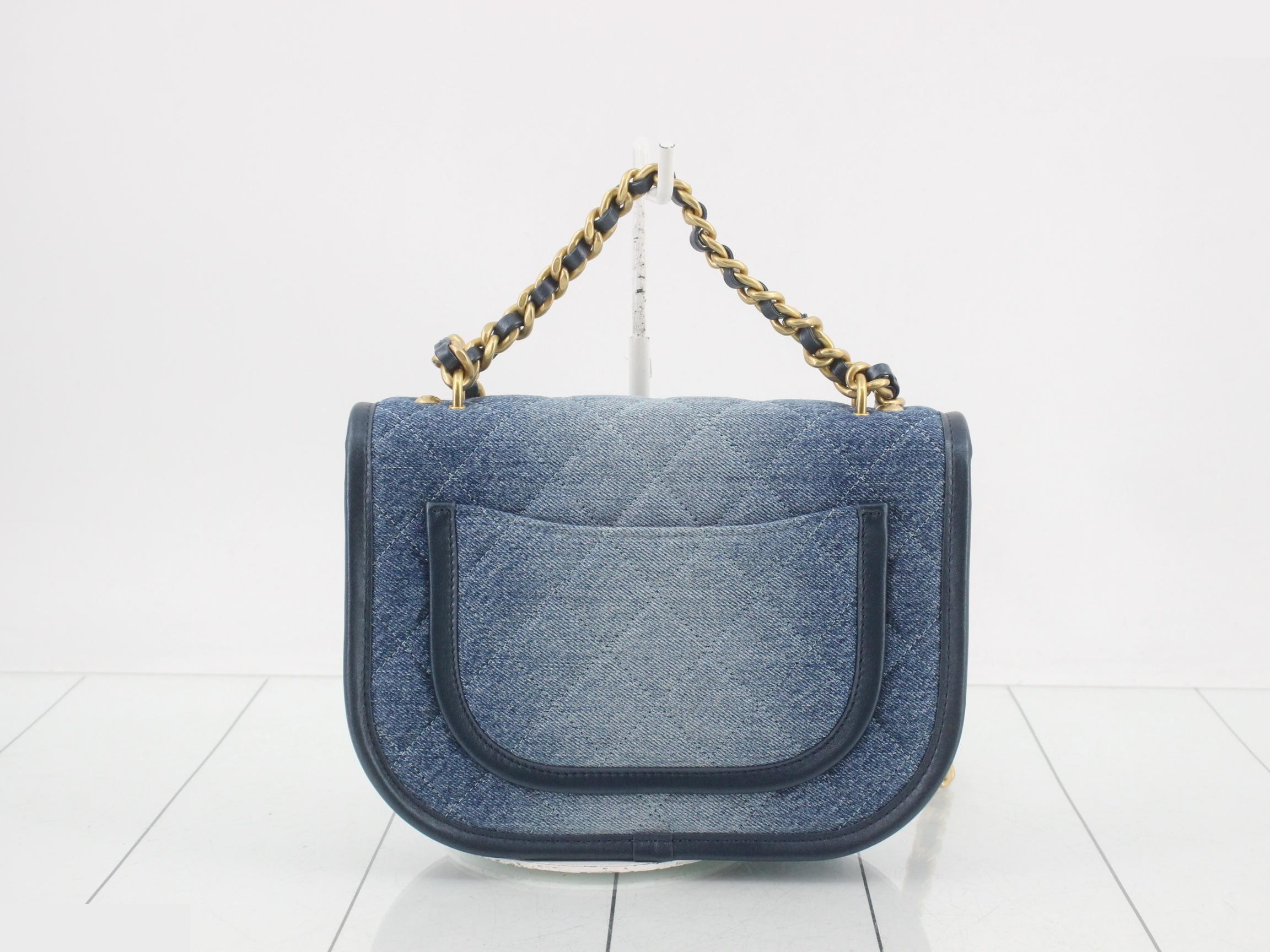 IC plate denim shoulder bag, self-standing. — view 2