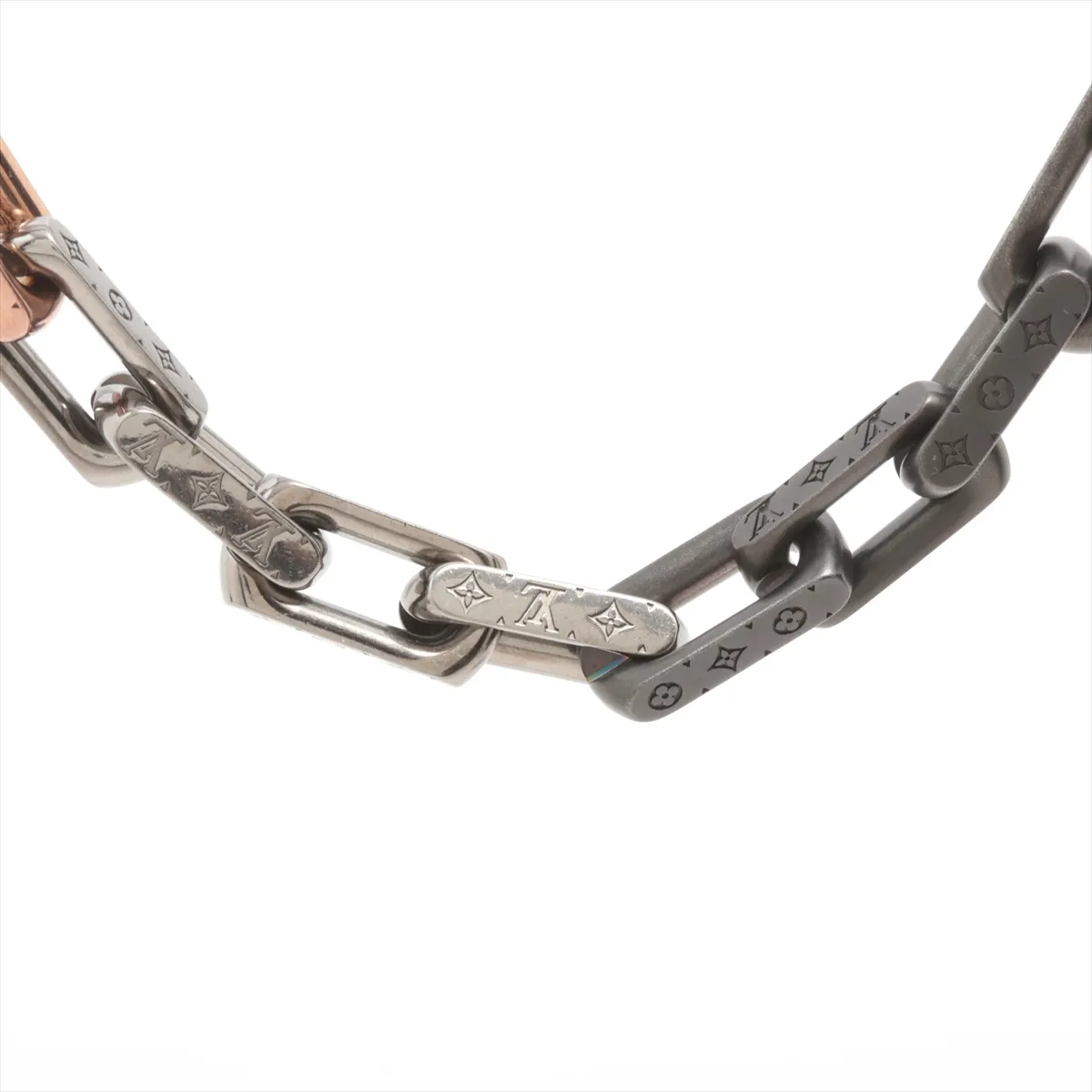 M01190 Collier Monogram Chain Necklace LE2243 Necklace GP x Metal Black x Rose Gold — view 2