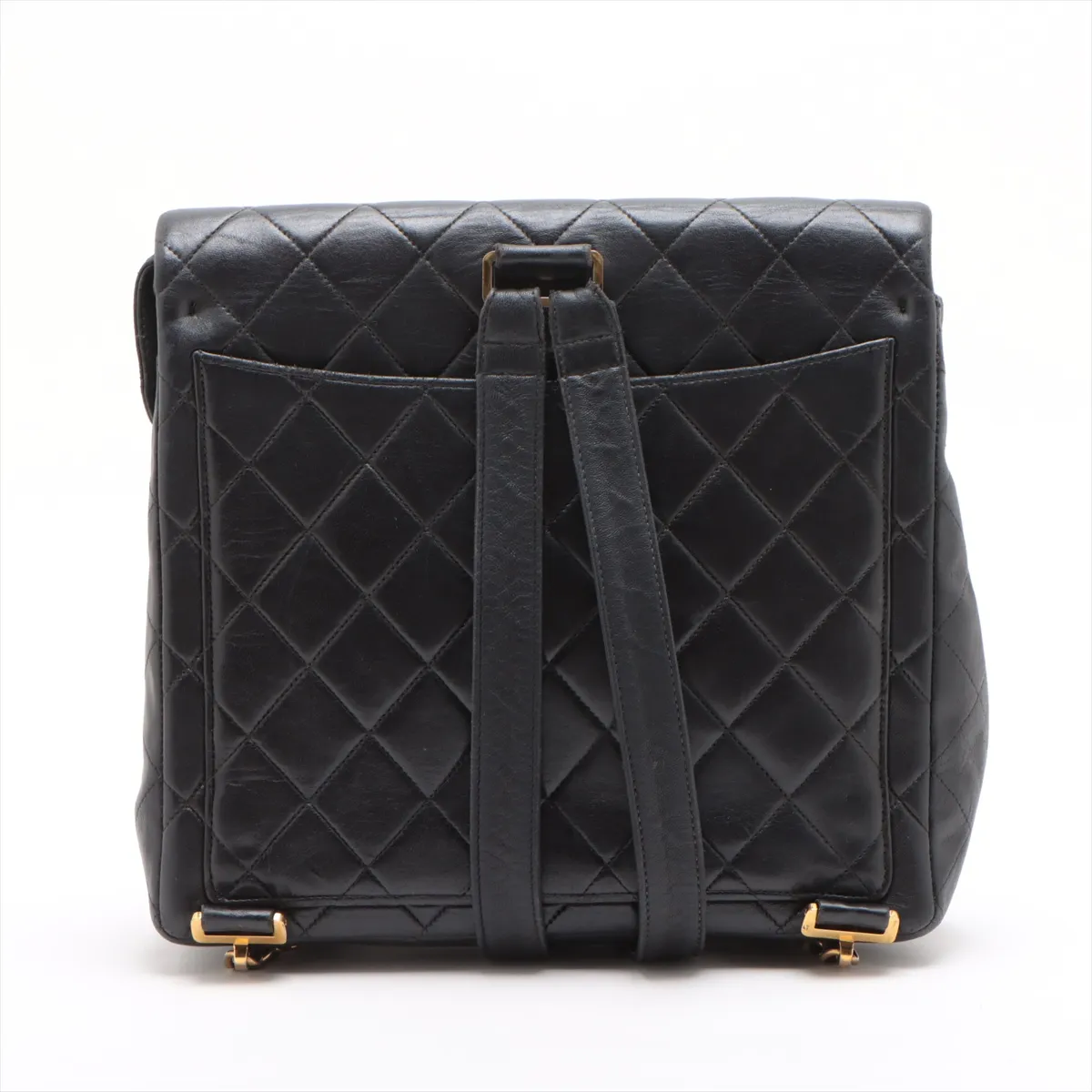 Matelasse Lambskin Chain Backpack Black Gold Hardware 4371685 4th Series — view 2