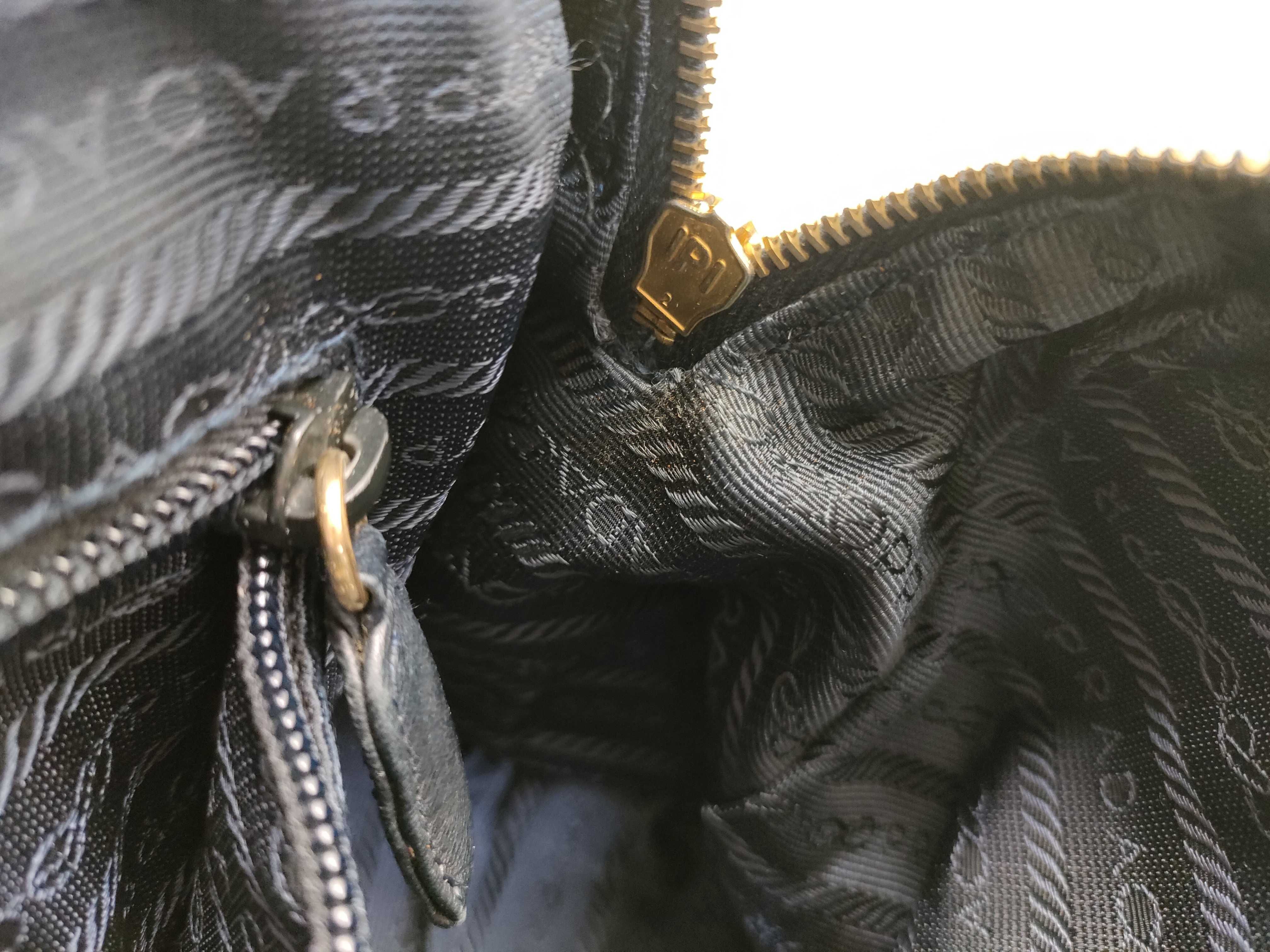 Nappa Leather Quilted Chain Shoulder Bag Black Gold Hardware Triangle Logo Shoulder Bag — view 14