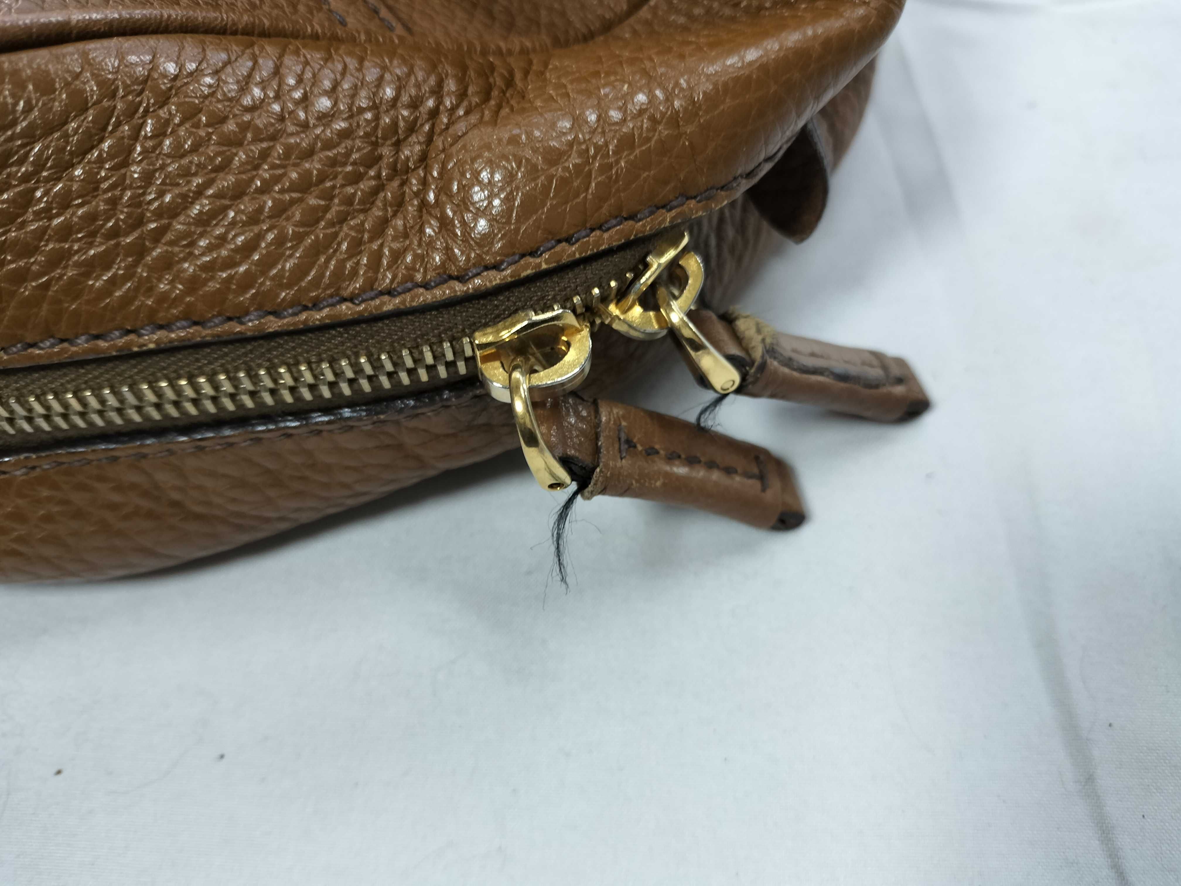 All-Leather Brown Boston Bowling Bag Tote Bag — view 13