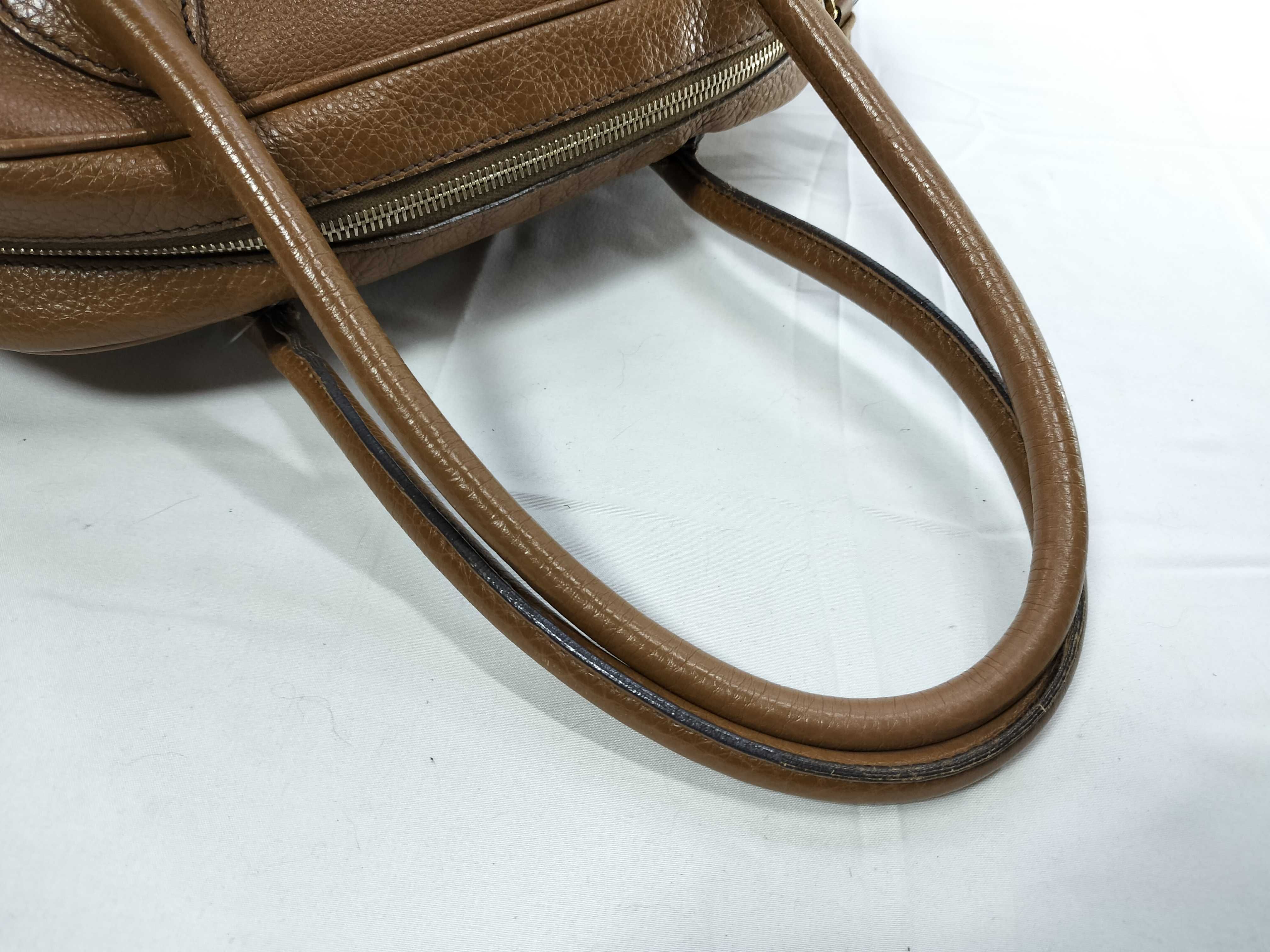 All-Leather Brown Boston Bowling Bag Tote Bag — view 3