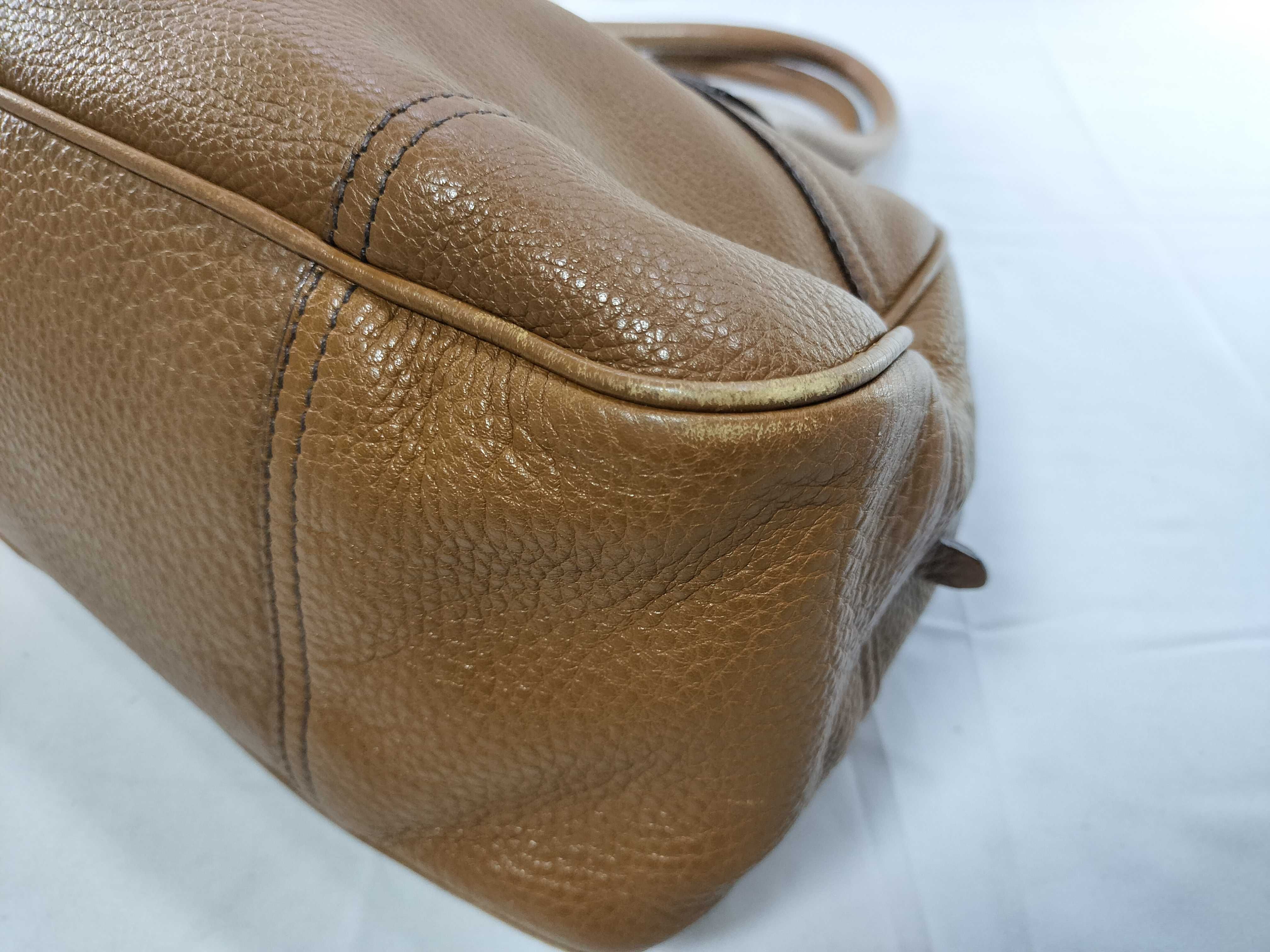All-Leather Brown Boston Bowling Bag Tote Bag — view 7