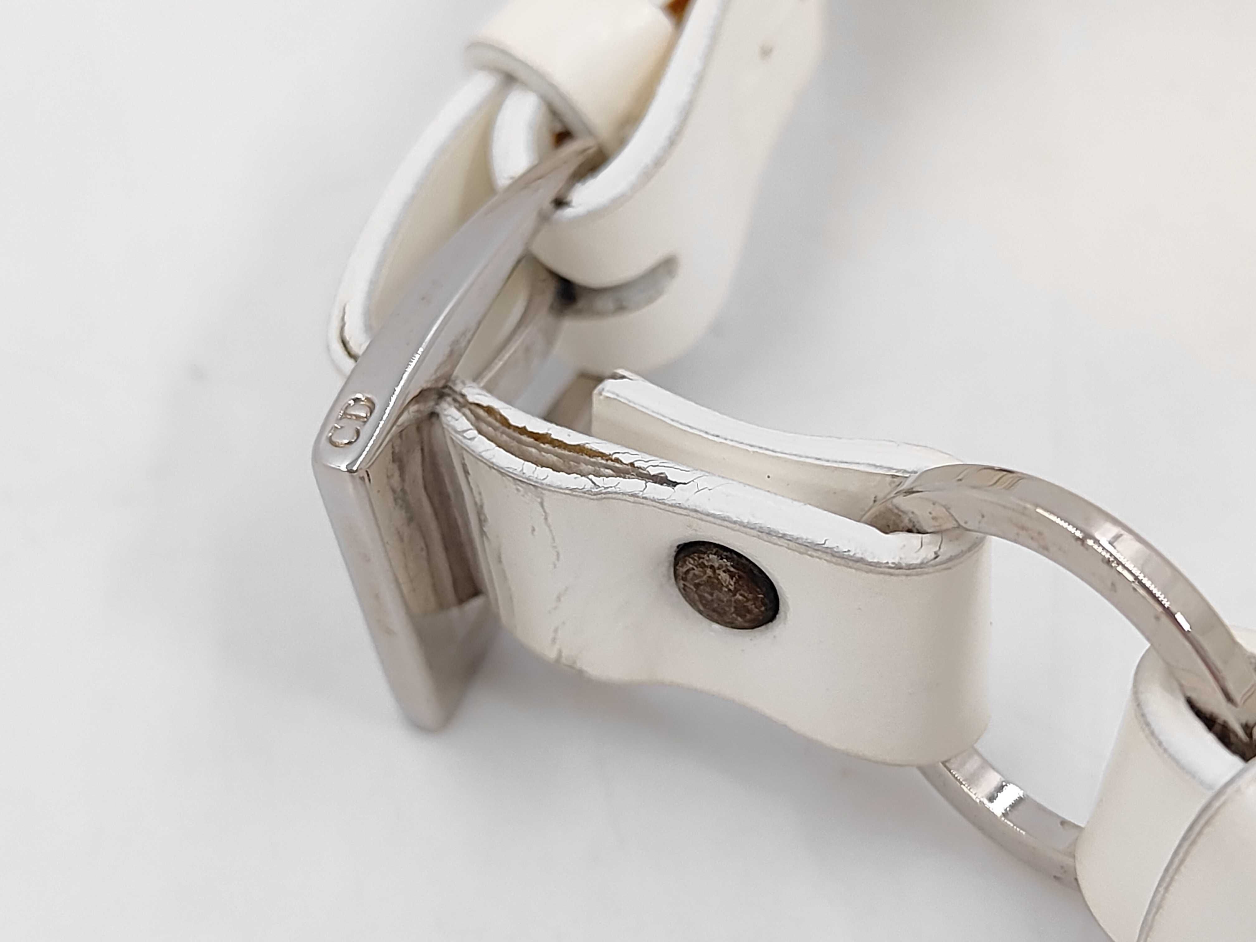 Bondage Handbag, Patent Leather, White, with Dust Bag — view 7