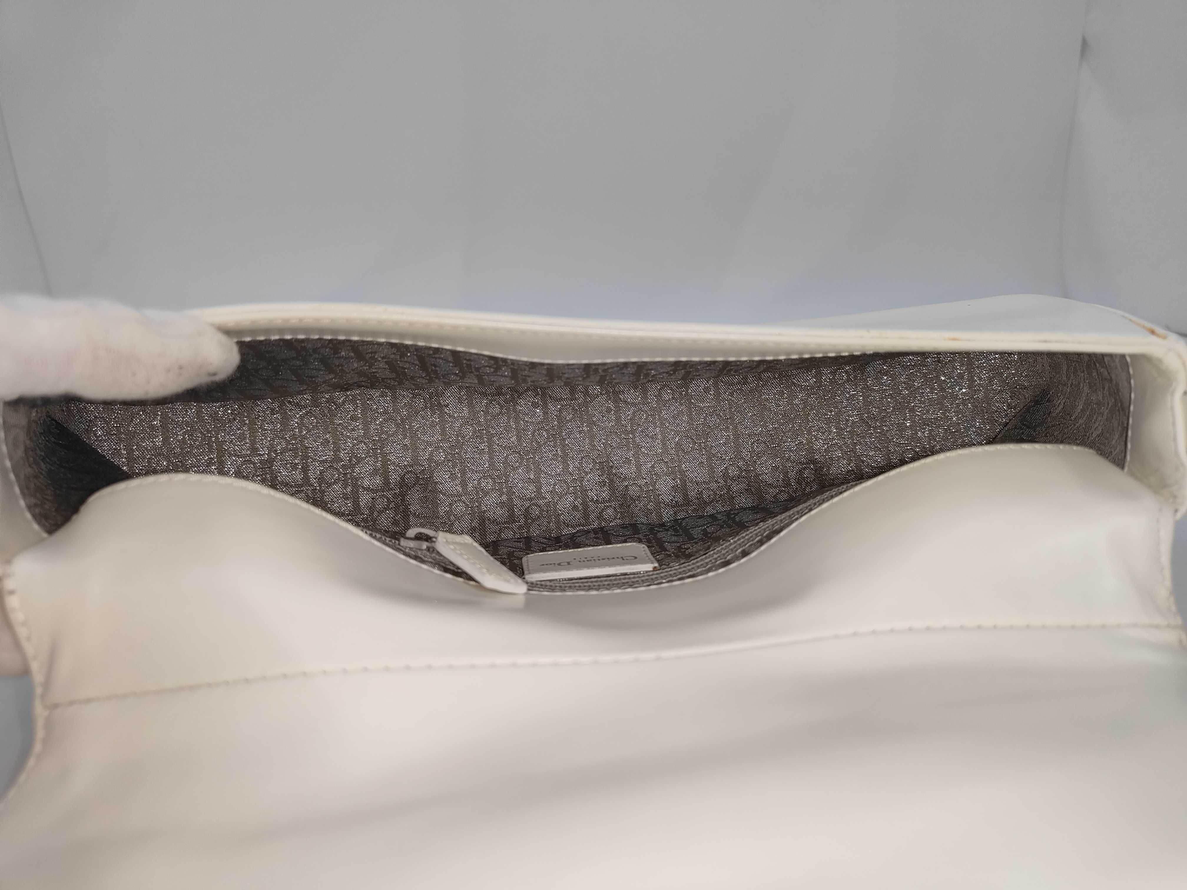 Bondage Handbag, Patent Leather, White, with Dust Bag — view 9