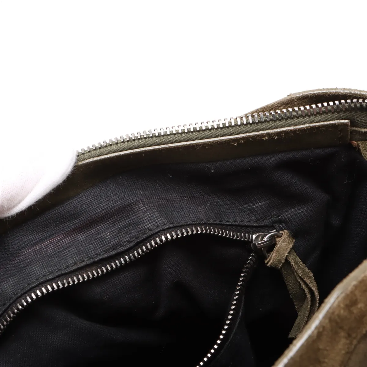 The City Suede x Leather 2WAY Handbag Green 115748 — view 13