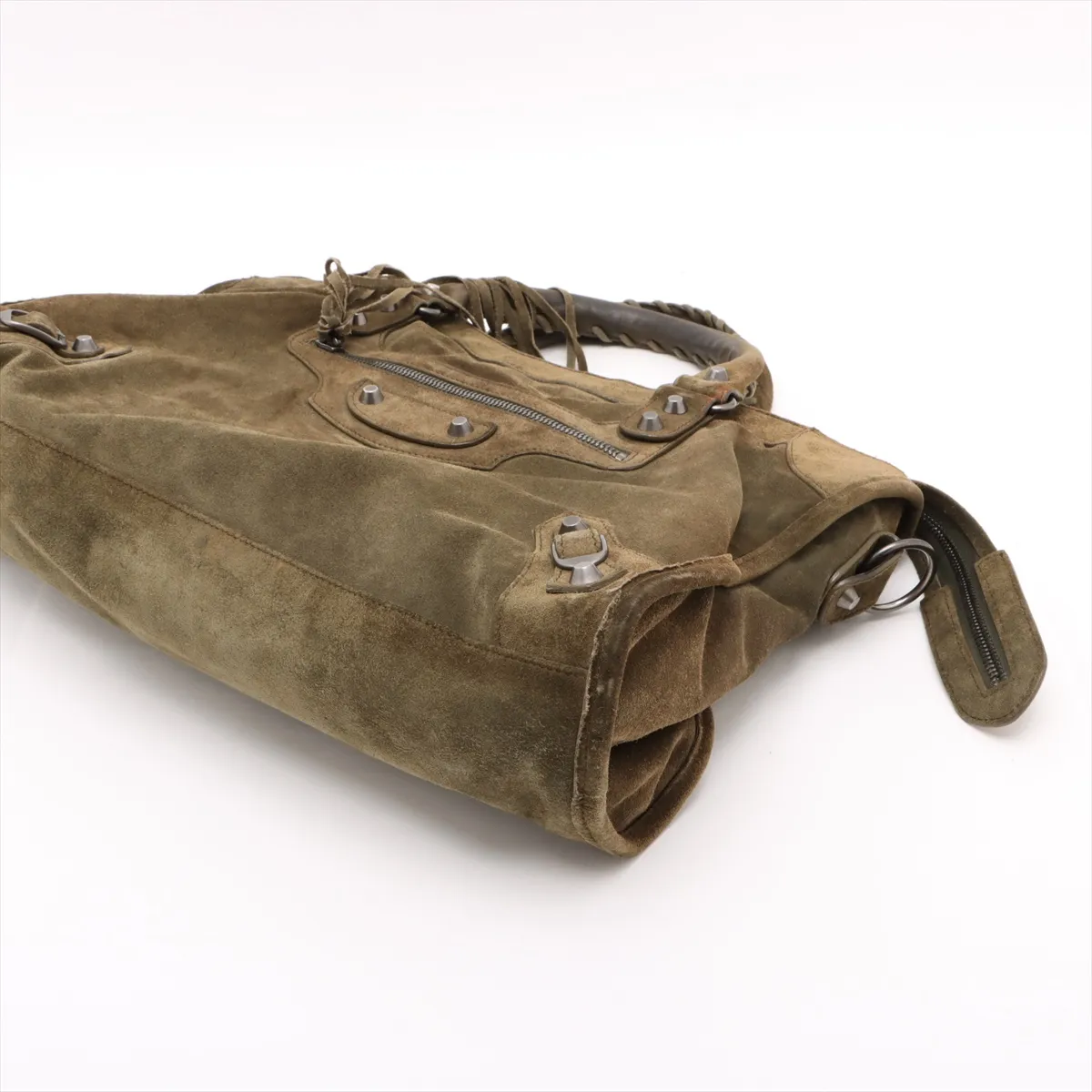 The City Suede x Leather 2WAY Handbag Green 115748 — view 3
