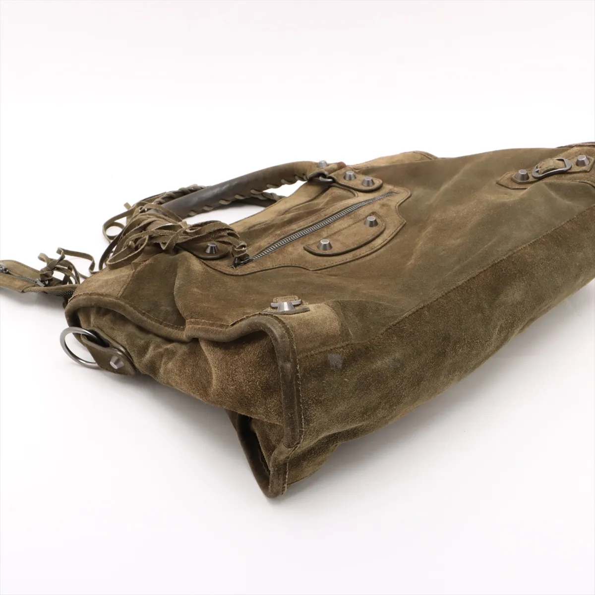 The City Suede x Leather 2WAY Handbag Green 115748 — view 4