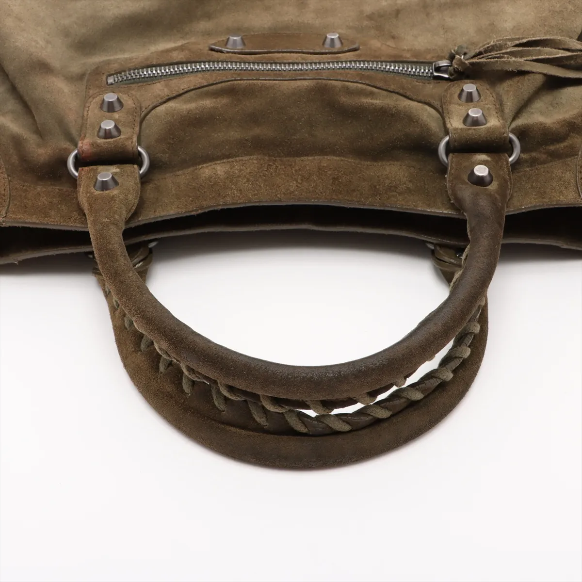 The City Suede x Leather 2WAY Handbag Green 115748 — view 5