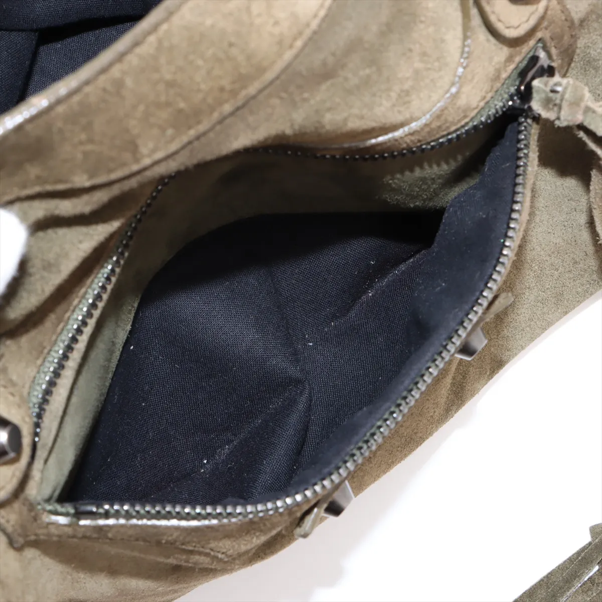 The City Suede x Leather 2WAY Handbag Green 115748 — view 10