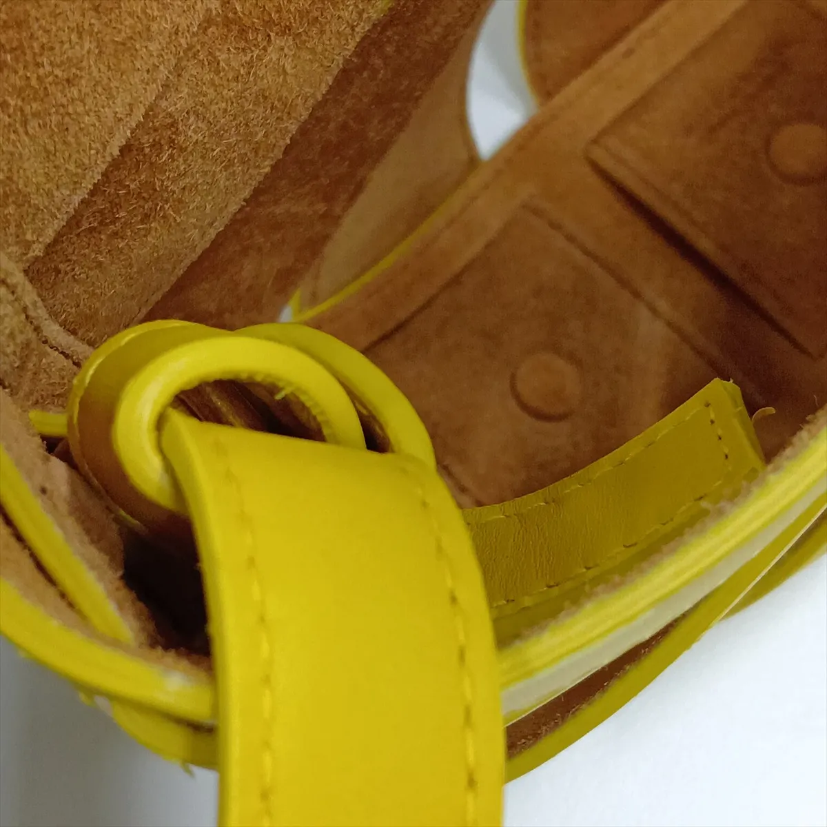Shell Leather 2-Way Handbag, Yellow — view 12