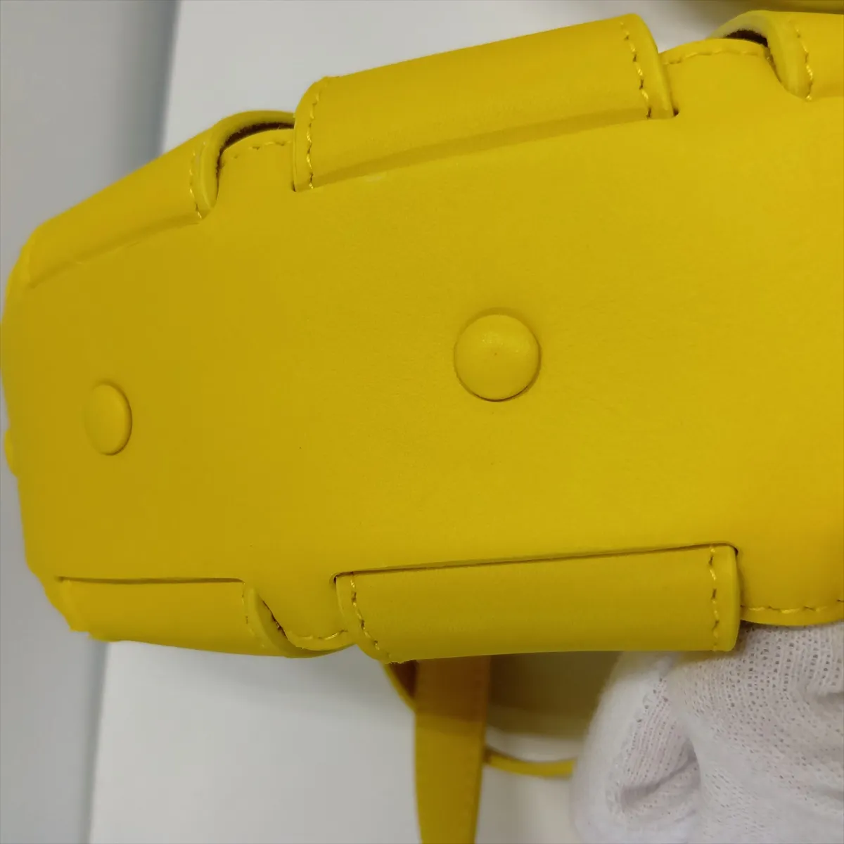Shell Leather 2-Way Handbag, Yellow — view 15