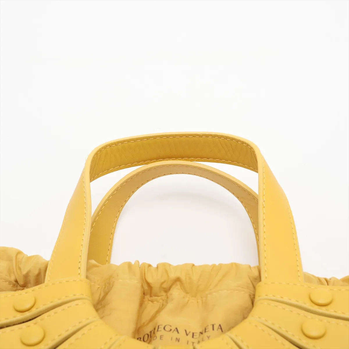 Shell Leather 2-Way Handbag, Yellow — view 6