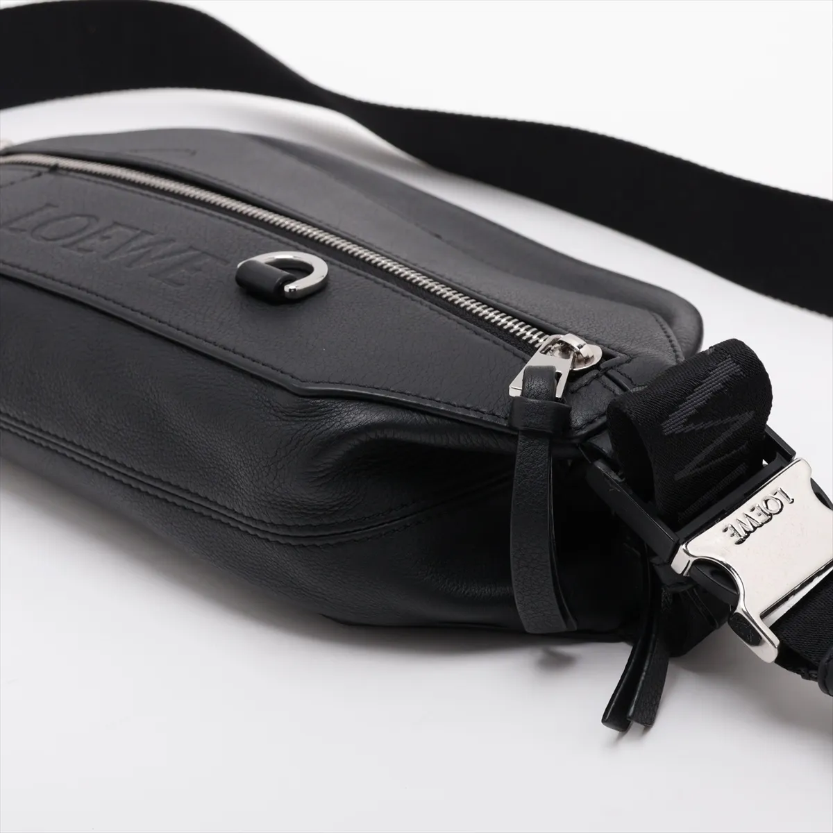Convertible Sling Leather Body Bag, Black — view 3