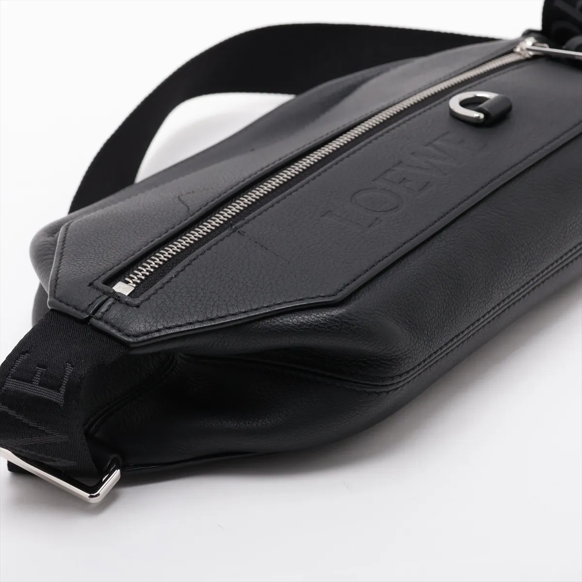 Convertible Sling Leather Body Bag, Black — view 4