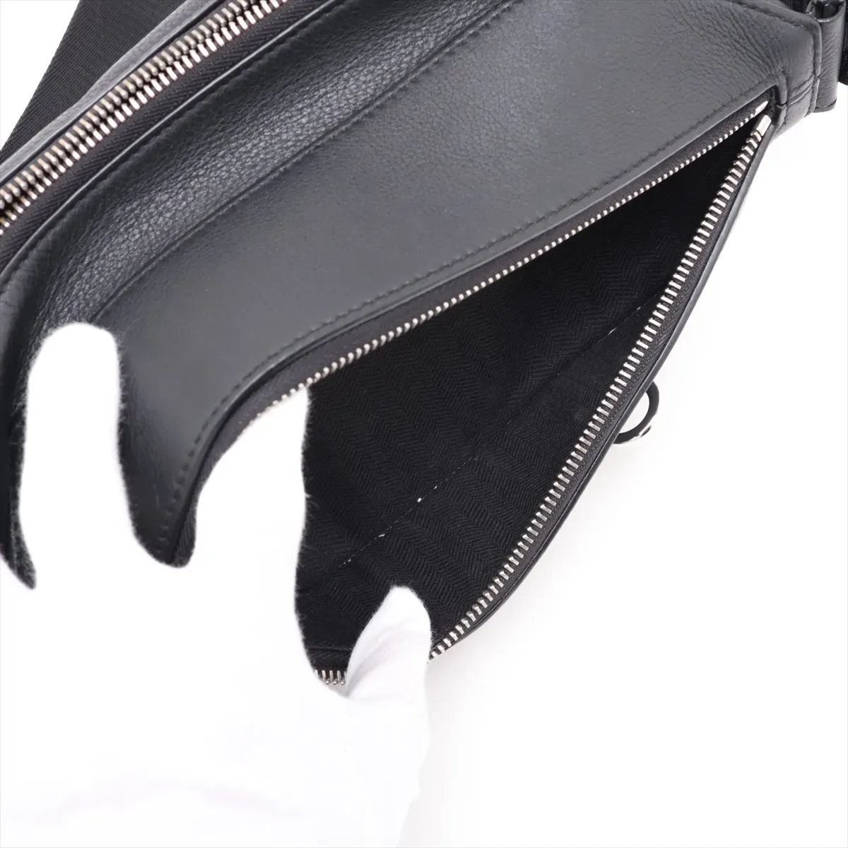 Convertible Sling Leather Body Bag, Black — view 7