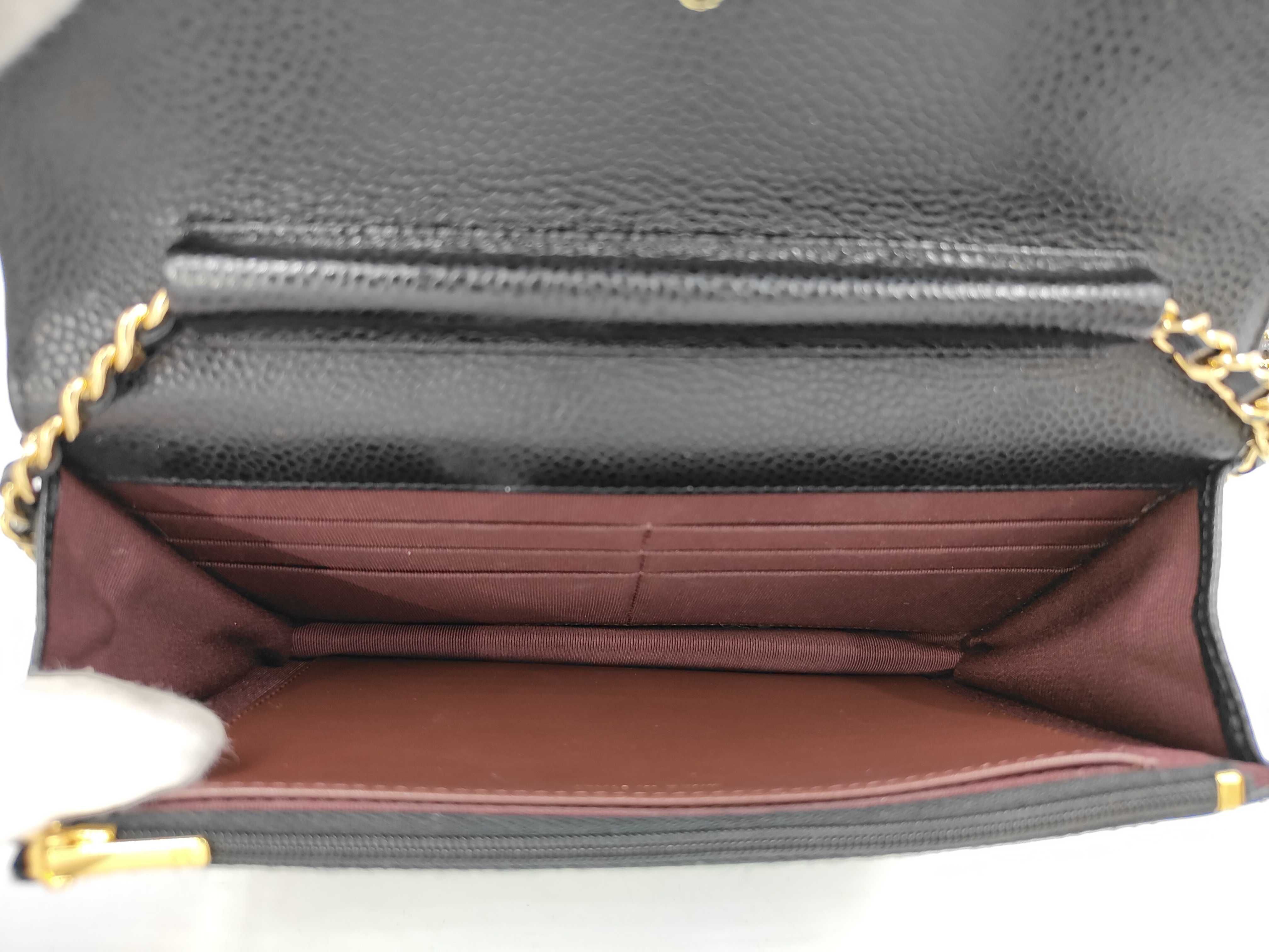 Chain Wallet, Caviar Leather, Black, Gold Hardware, 28963974, Shoulder Bag — view 12