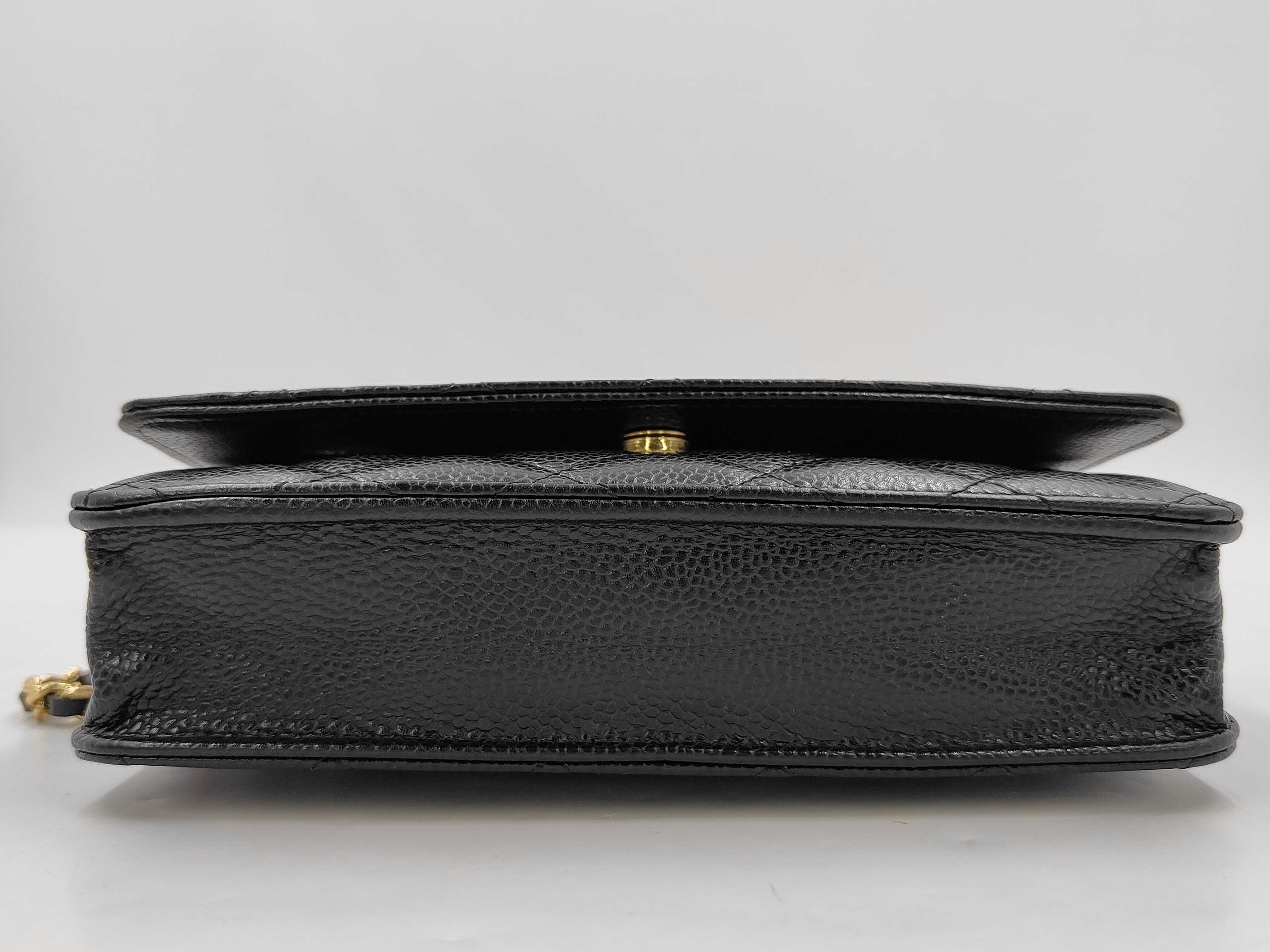 Chain Wallet, Caviar Leather, Black, Gold Hardware, 28963974, Shoulder Bag — view 4