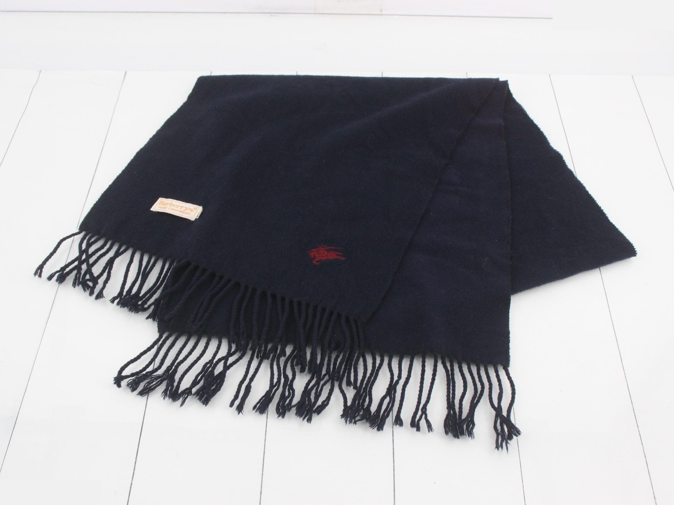 Scarf, navy, 100% cashmere — view 2