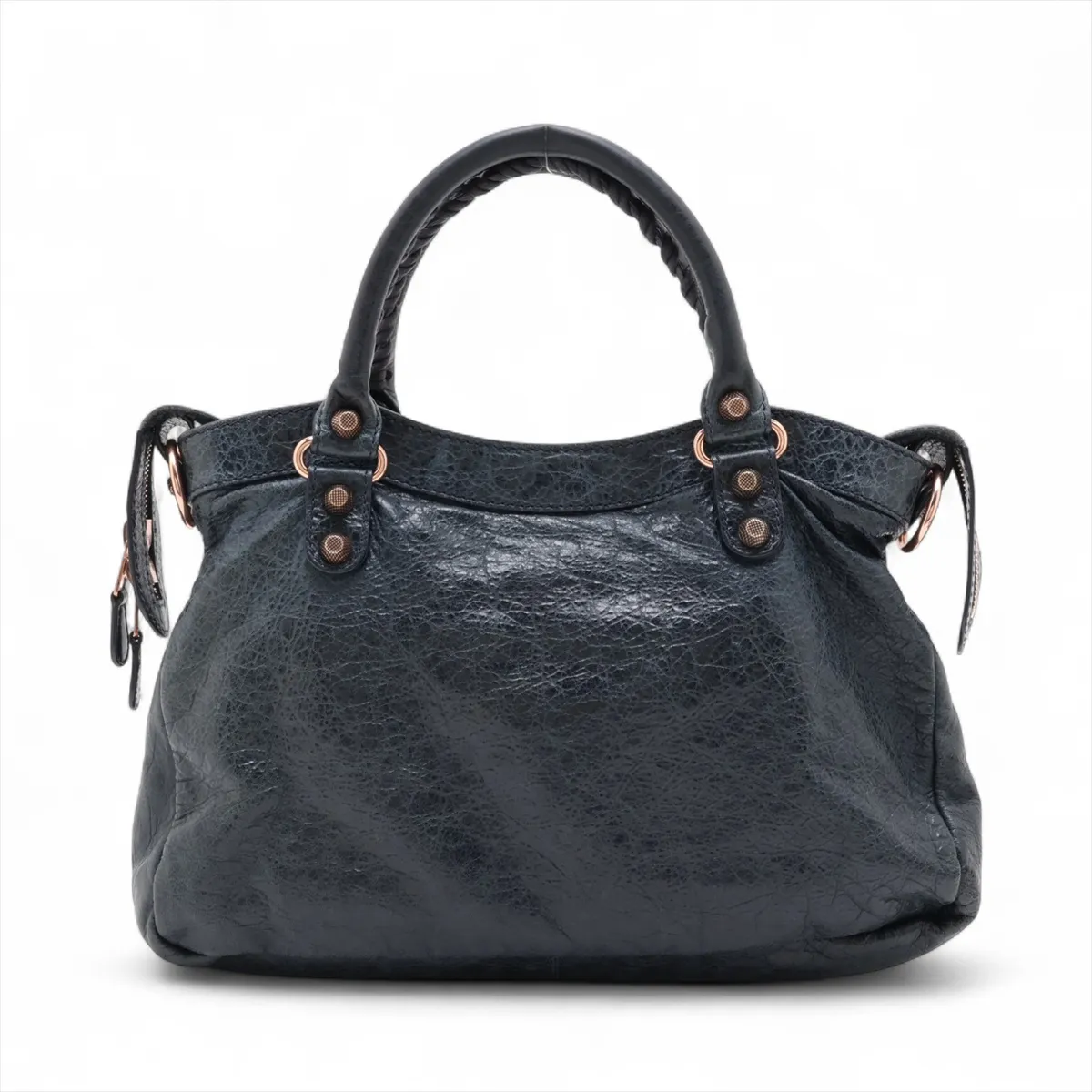 Giant Town Leather 2-Way Handbag, Navy, 285434, with Mirror — view 2