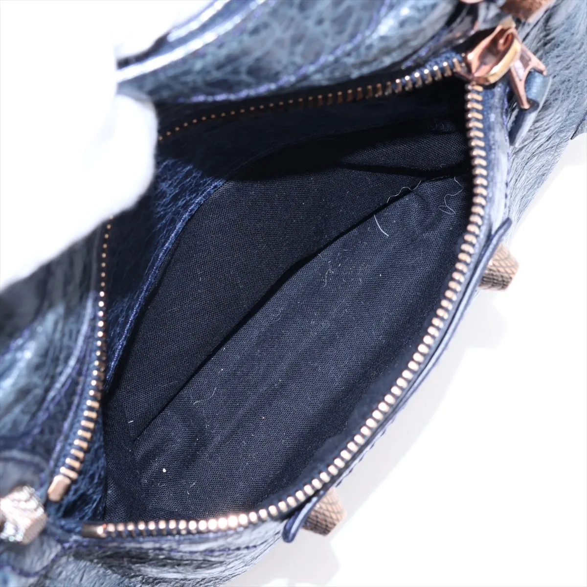 Giant Town Leather 2-Way Handbag, Navy, 285434, with Mirror — view 12