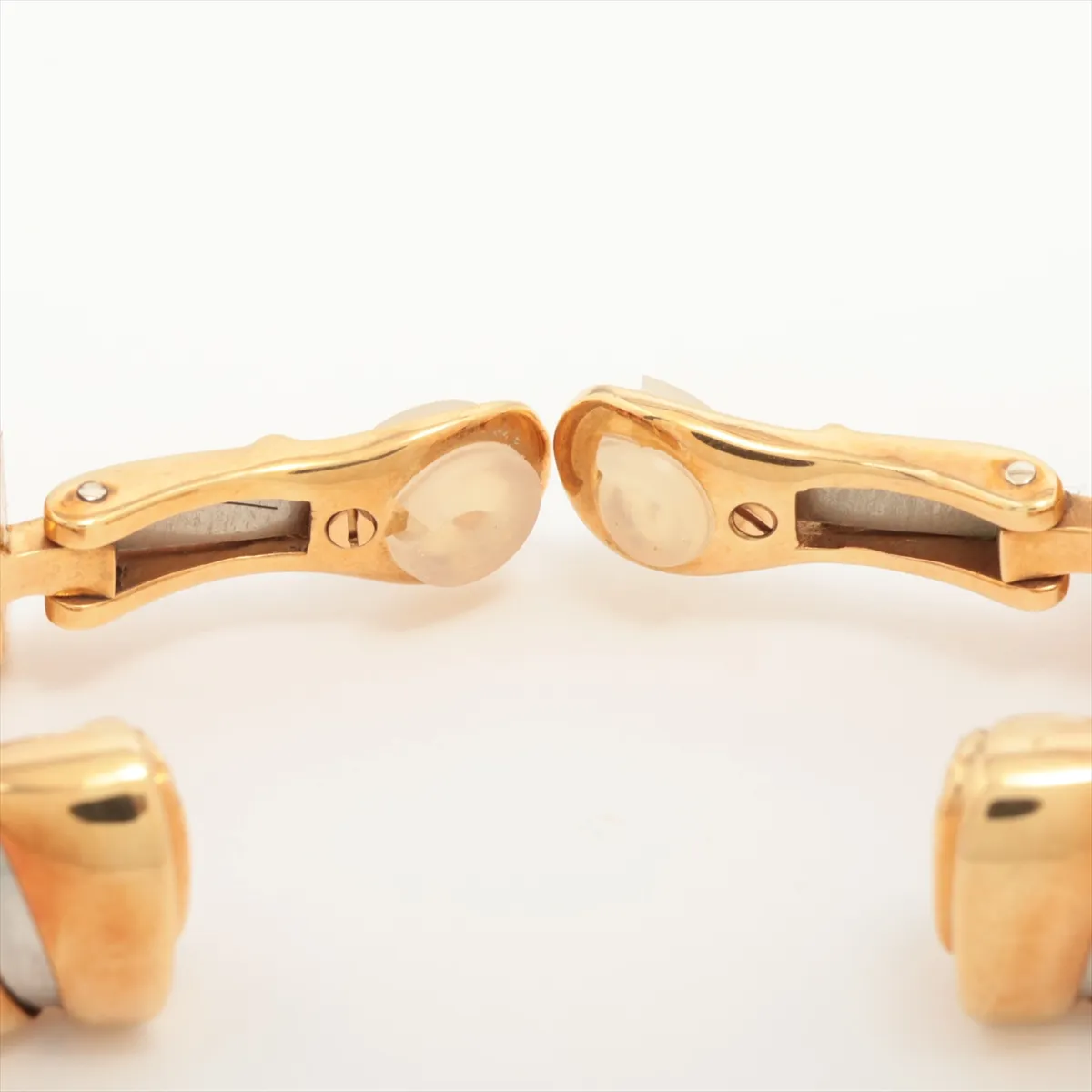 Tubogas earrings, 750 (yellow gold) x stainless steel, 29.9g. Silicone is — view 4