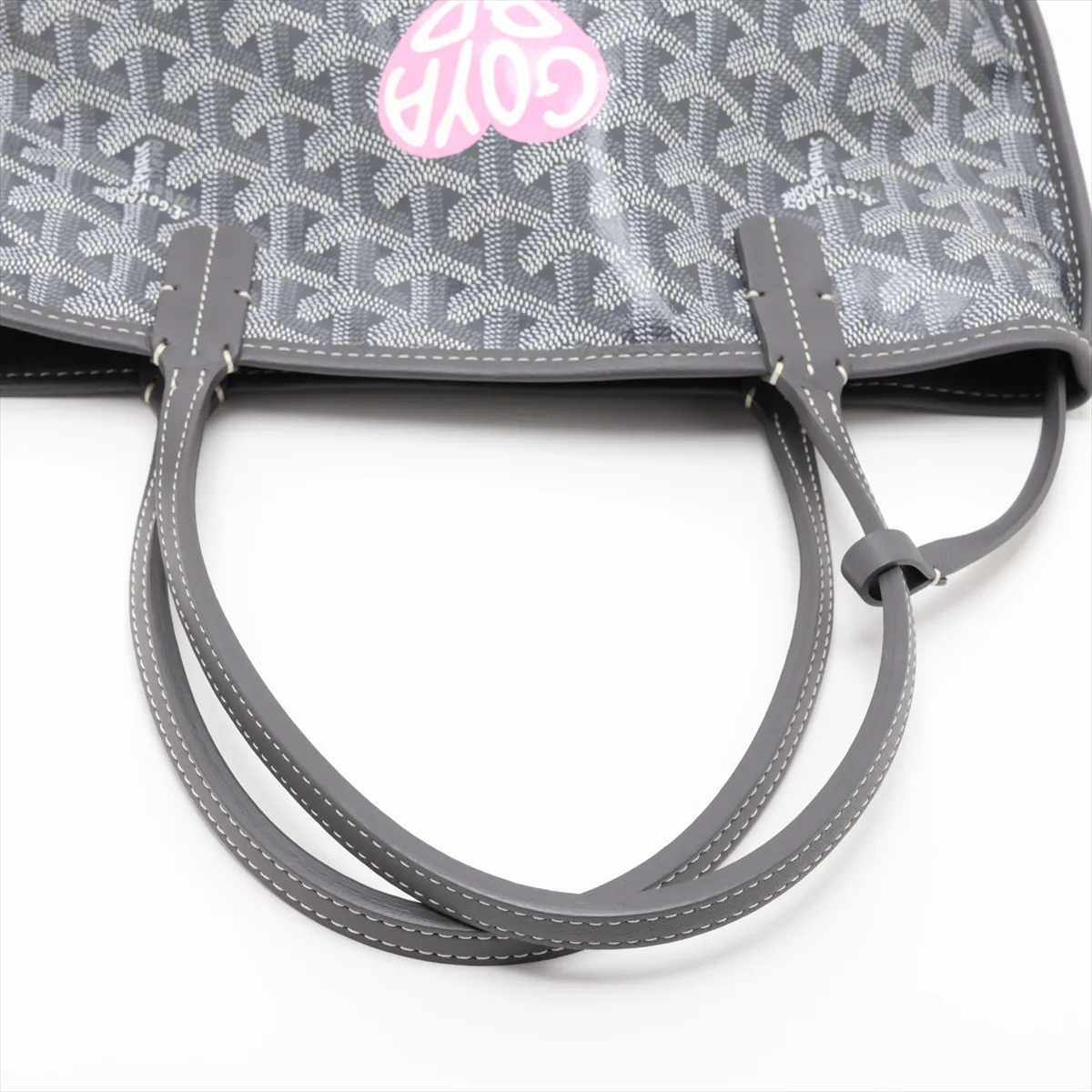 Ange Mini PVC x Leather Handbag, Gray, with Clip — view 5