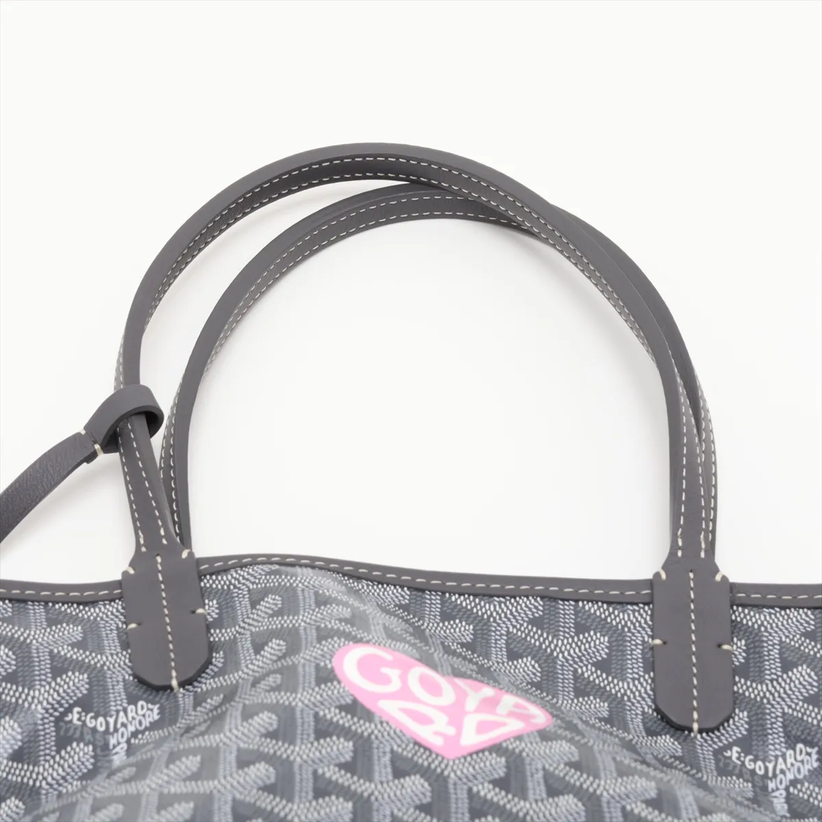 Ange Mini PVC x Leather Handbag, Gray, with Clip — view 6