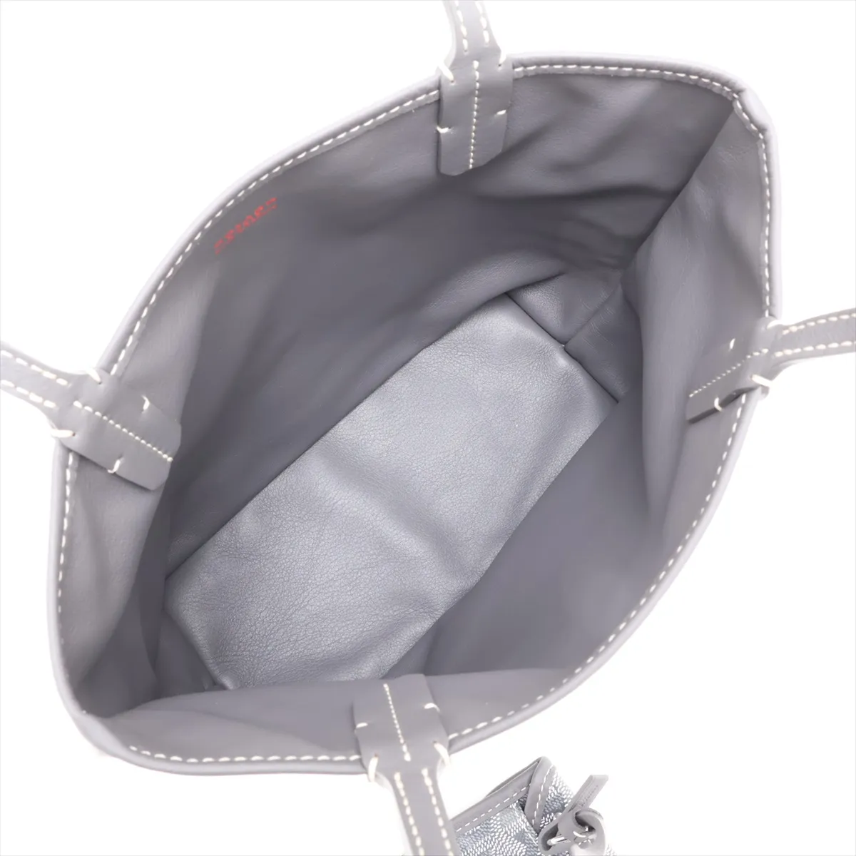 Ange Mini PVC x Leather Handbag, Gray, with Clip — view 7