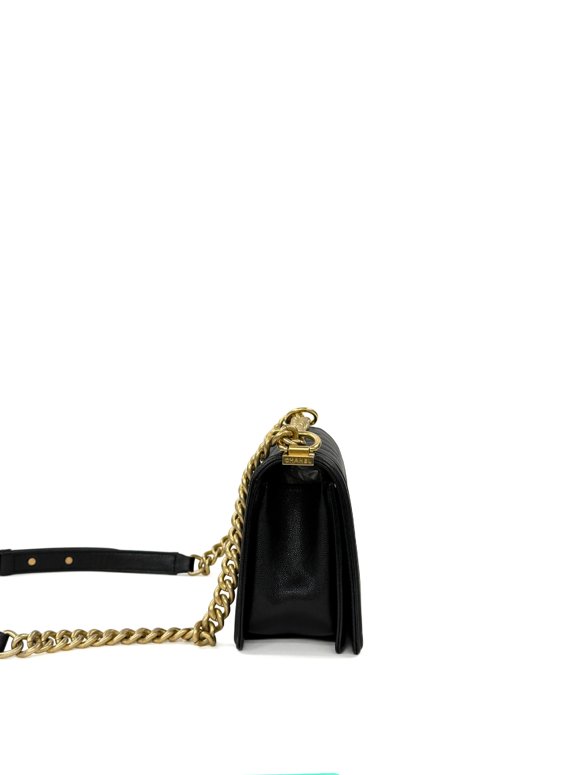 Boy Chanel Caviar Skin Random Plate Shoulder Bag — view 3