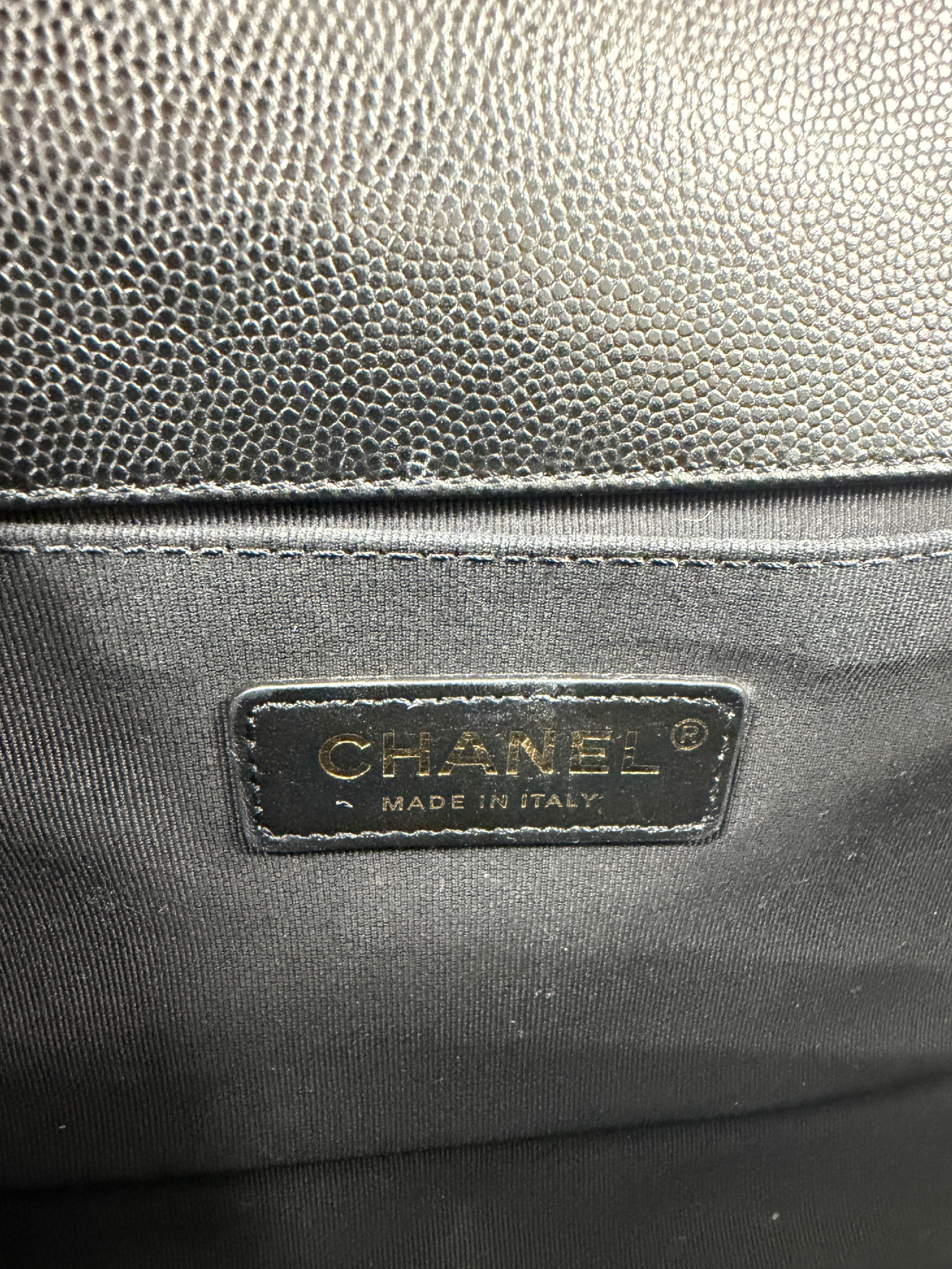 Boy Chanel Caviar Skin Random Plate Shoulder Bag — view 8
