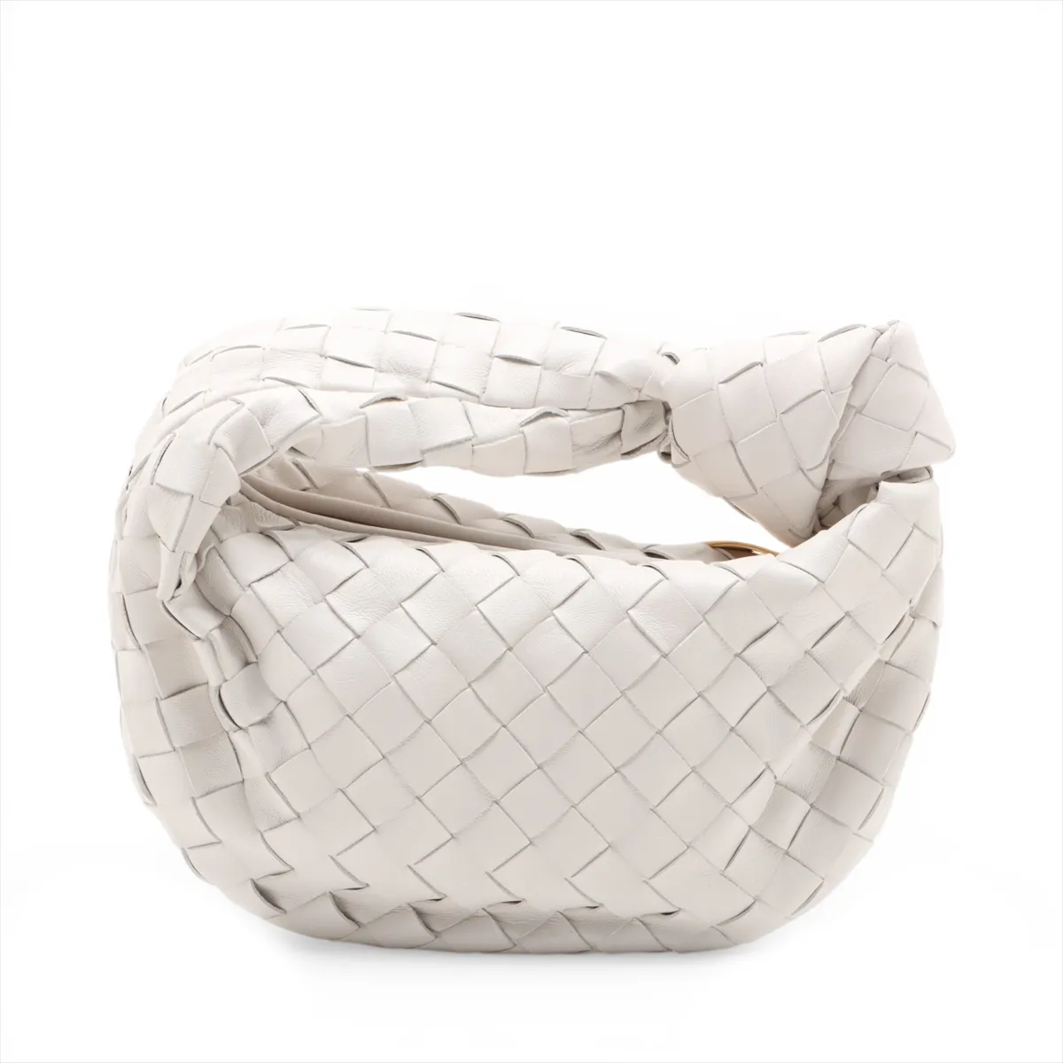 Intrecciato Mini Jodie Leather Handbag, White — view 2