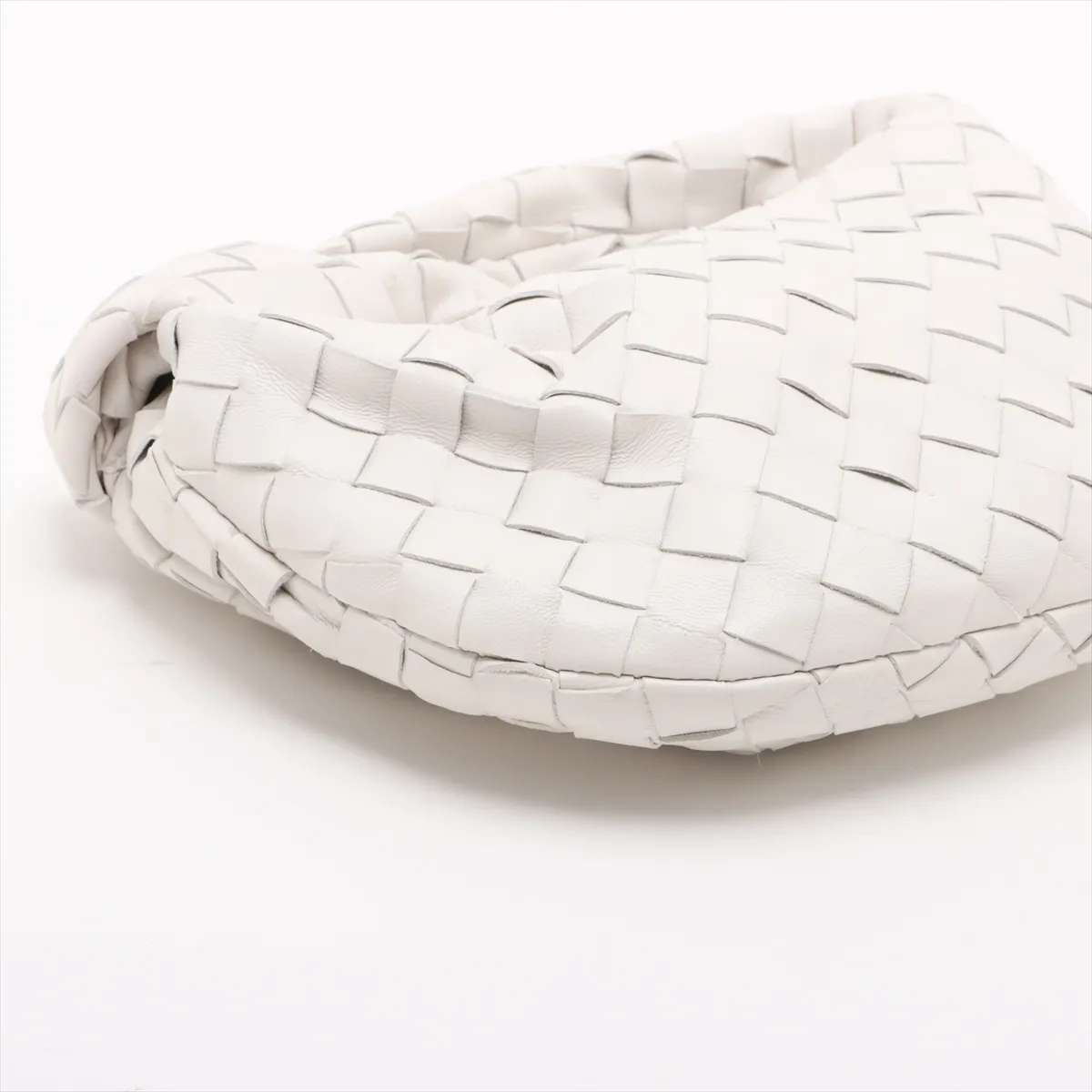 Intrecciato Mini Jodie Leather Handbag, White — view 4