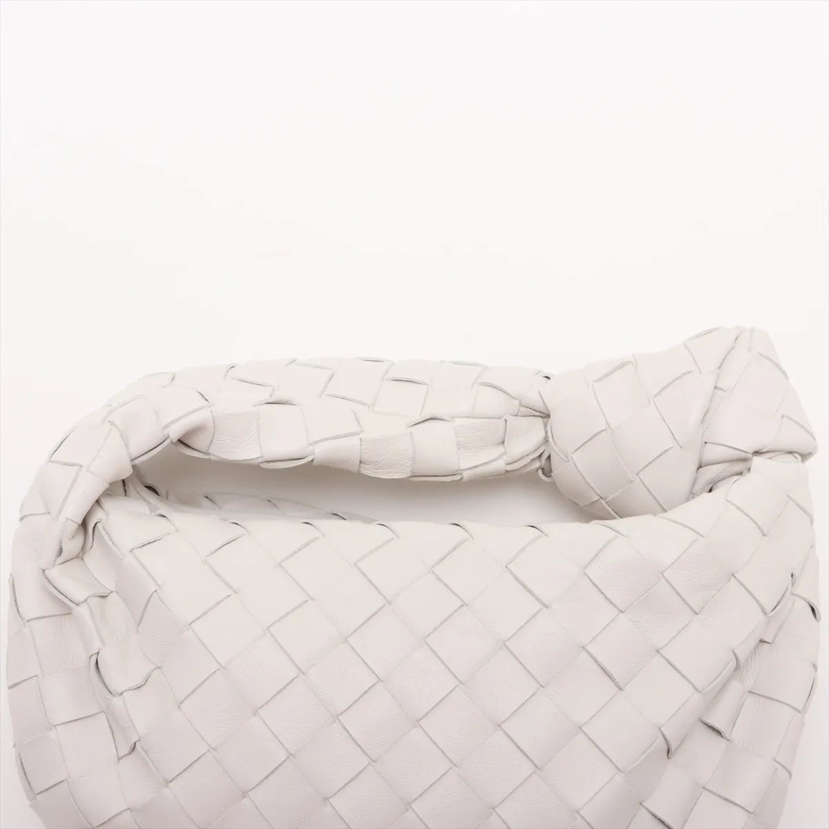 Intrecciato Mini Jodie Leather Handbag, White — view 6